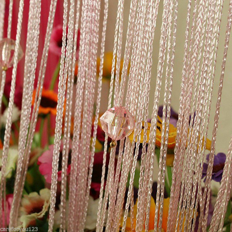 String Tassel Curtain Crystal Beads Door Window Panel Room Divider Beaded Panel