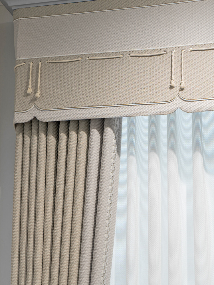 Custom luxury Nordic shading thick gray cloth blackout curtain tulle drape C1543