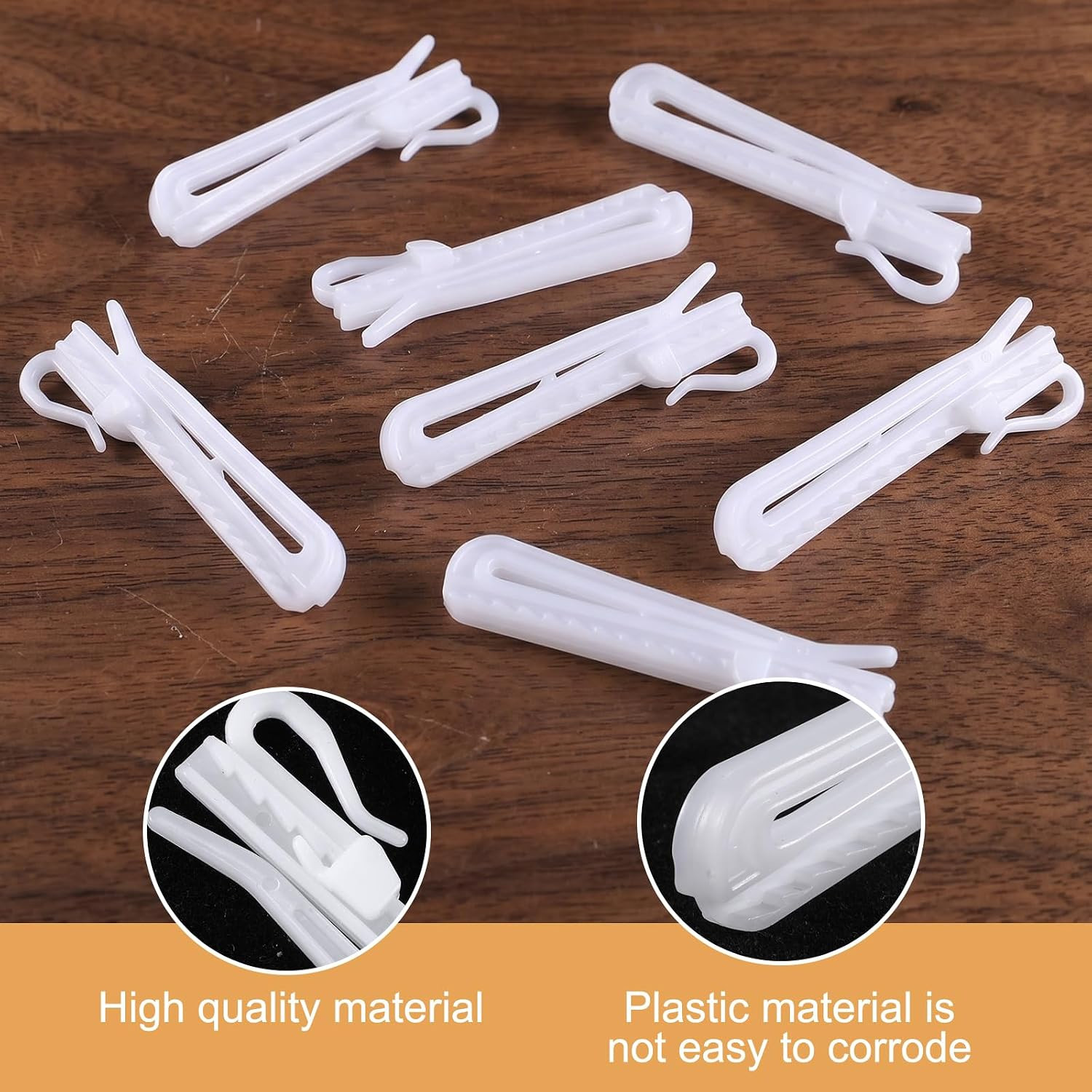 50 Pcs Plastic Curtain Hook Adjustable Pinch Pleat Curtain Hooks Heavy Duty
