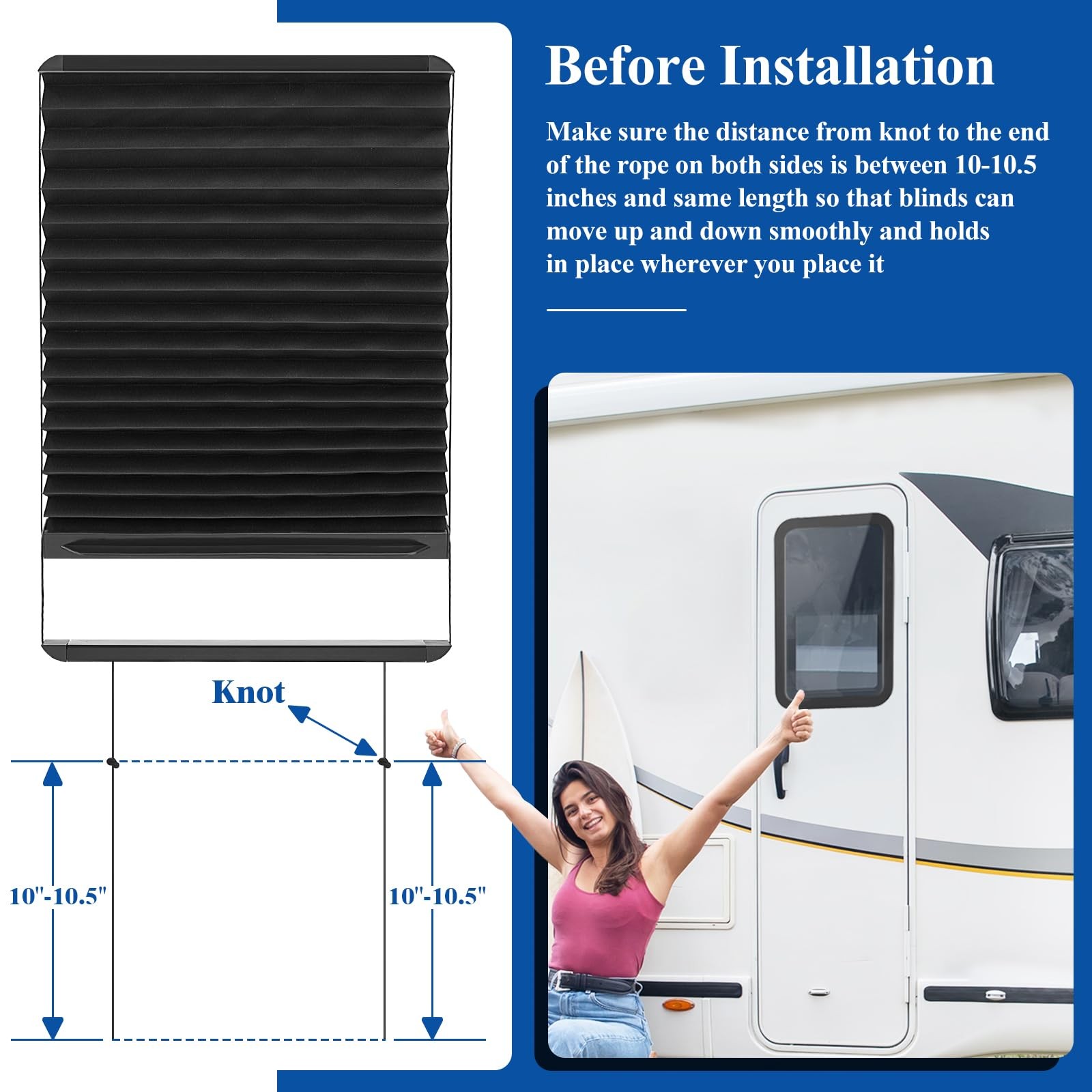 Replacement for Lippert RV Door Window 12”x21” Thin Shade Ready RV Entry Doors