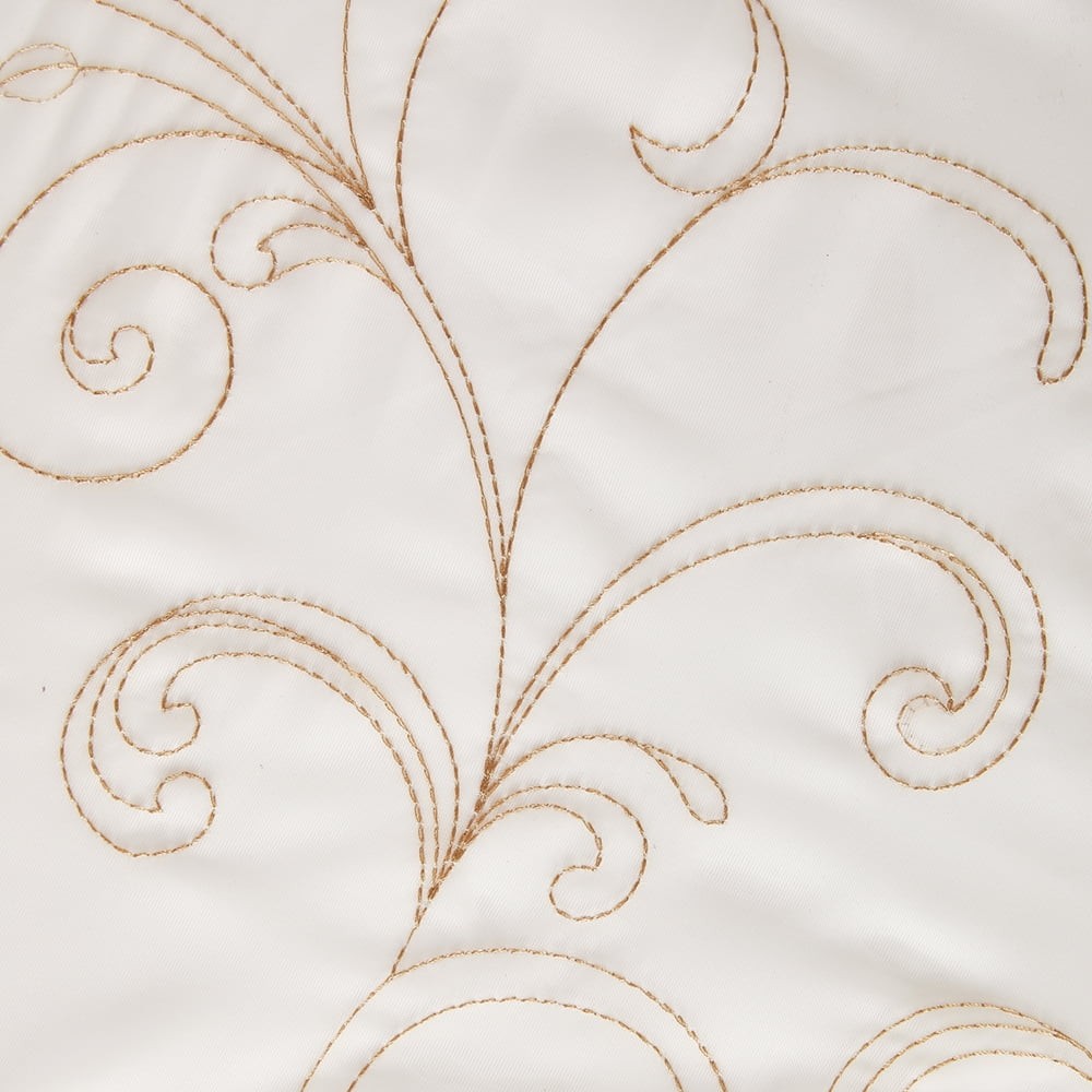 Scroll Rod Pocket Sheer Curtain Panel, 1-Piece, White/Grey, 38″ W x 63″ L