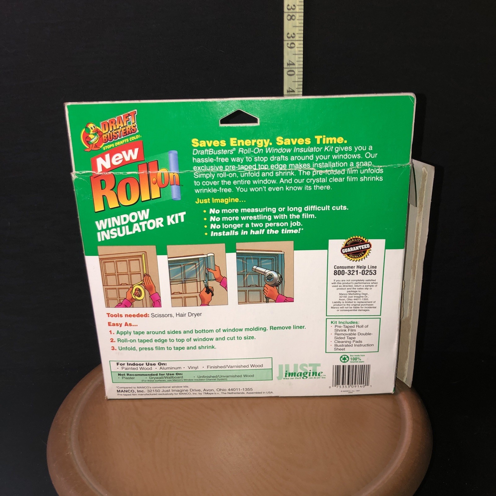 Manco Roll on Window Insulation Kit For 5 3’x5’ Windows Indoor Made In USA 1997