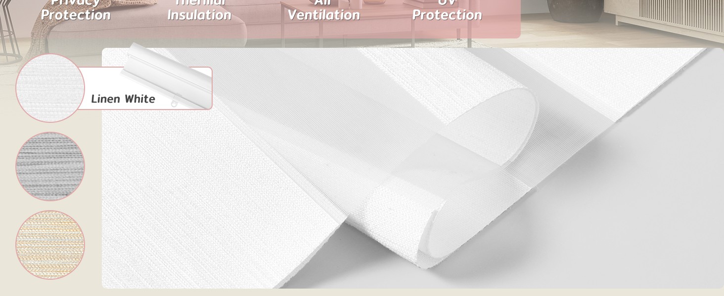 Cordless Zebra Blinds for Windows, 60% Shading Zebra Shades, Free-Stop French