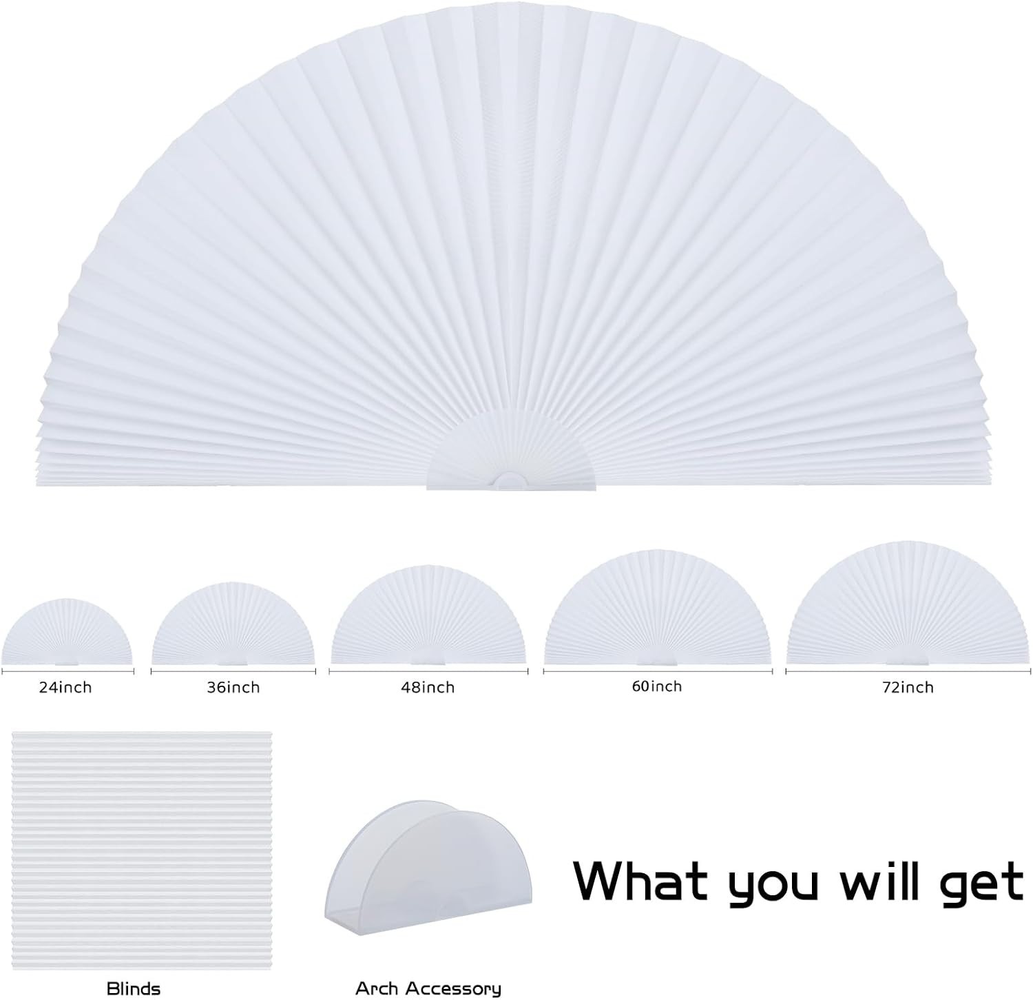Arch Small Window Shade Curtains Half Circle Moon Pleated Blinds Semi Circle …