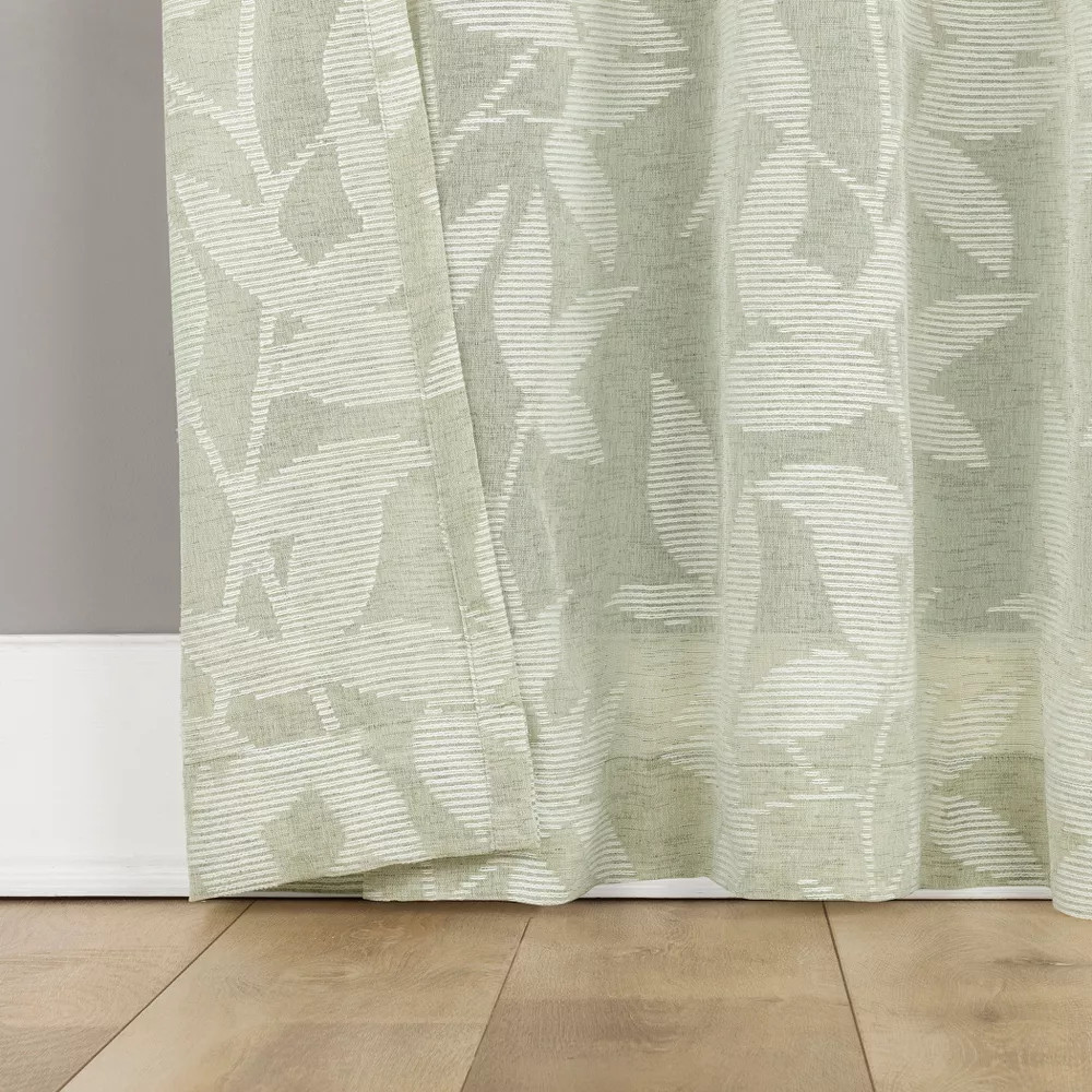 Sun Zero 2pc No. 918 Nadia Textured Botanical Semi-Sheer Grommet Curtain Panels