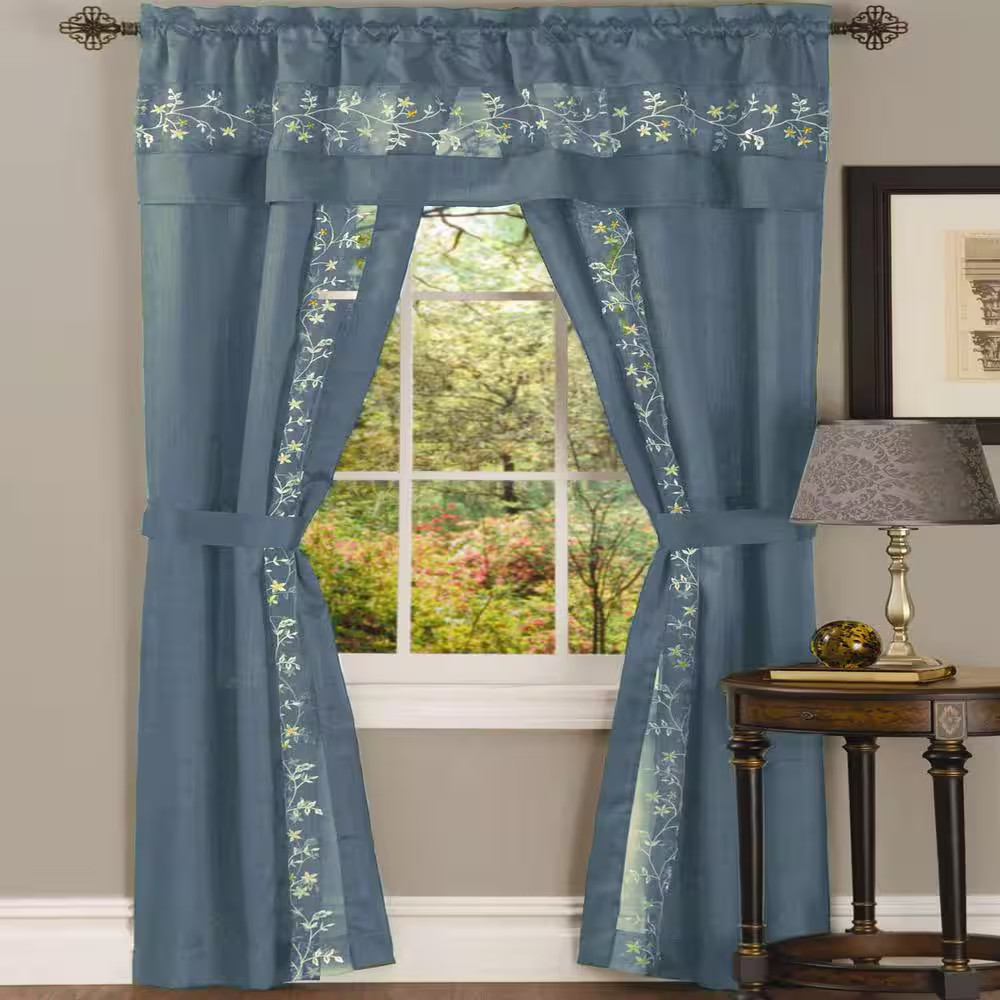 Fairfield 55 In. W X 84 In. L Polyester Light Filtering 5 Piece Window Curtain S