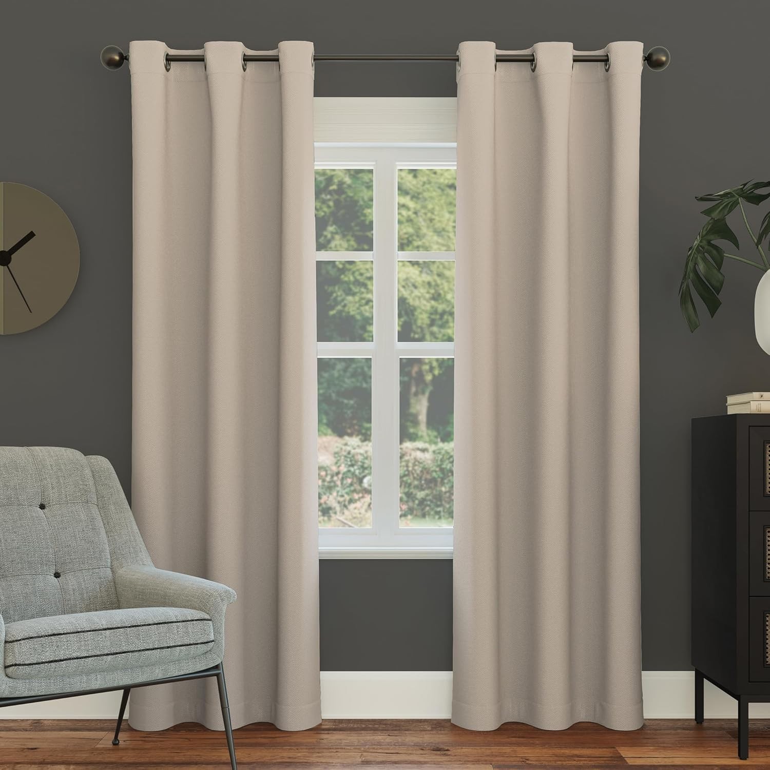Easton Energy Saving Blackout Grommet Curtain Panel 40″ x 63″ Stone