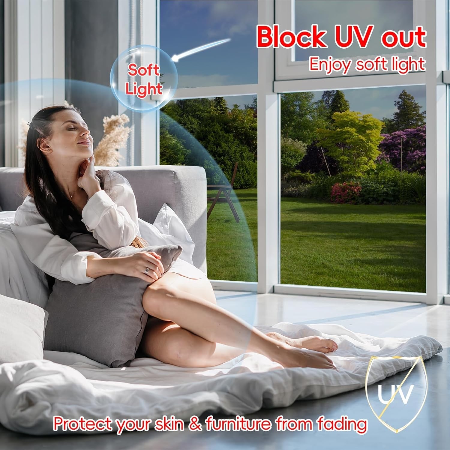 17.5″x78.74″ Static Cling One Way Window Tint – Black-Silver UV Blocking Film