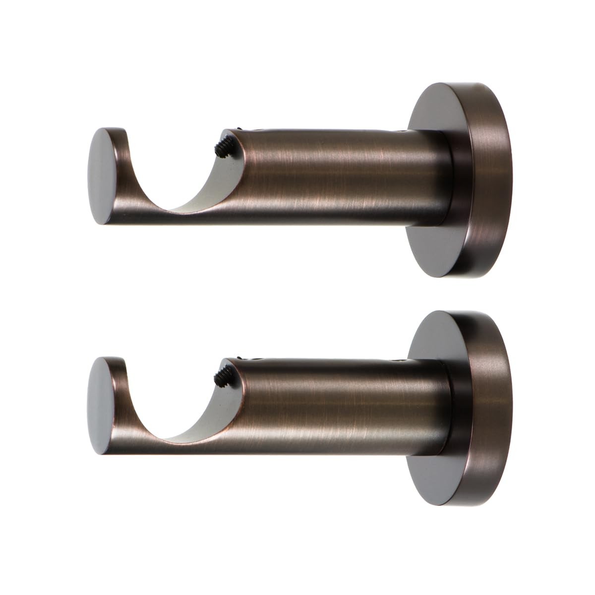 Pair ORB Ceiling Wall Mount Curtain Rod Holders Bracket Support 7/8 1 In
