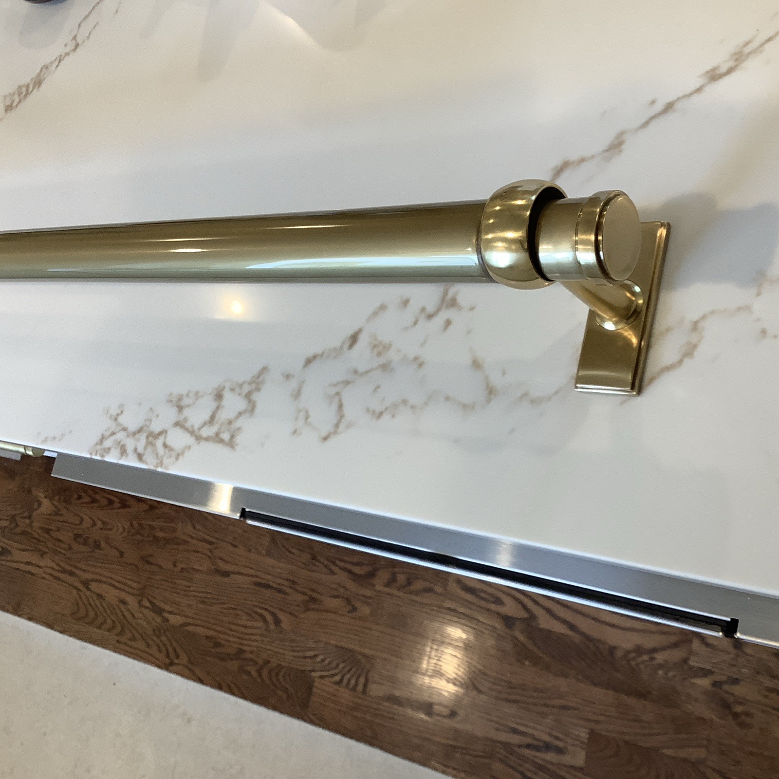 Restoration Hardware Easton Solid Brass Endcap Finial & Rod Set 60-108 in