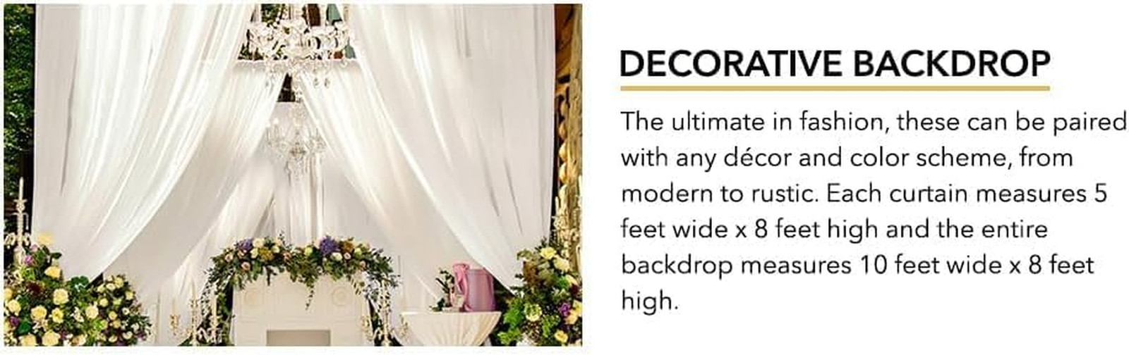 10 Feet X 8 Feet IFR Polyester Backdrop Drapes Curtains Panels with Rod Pockets
