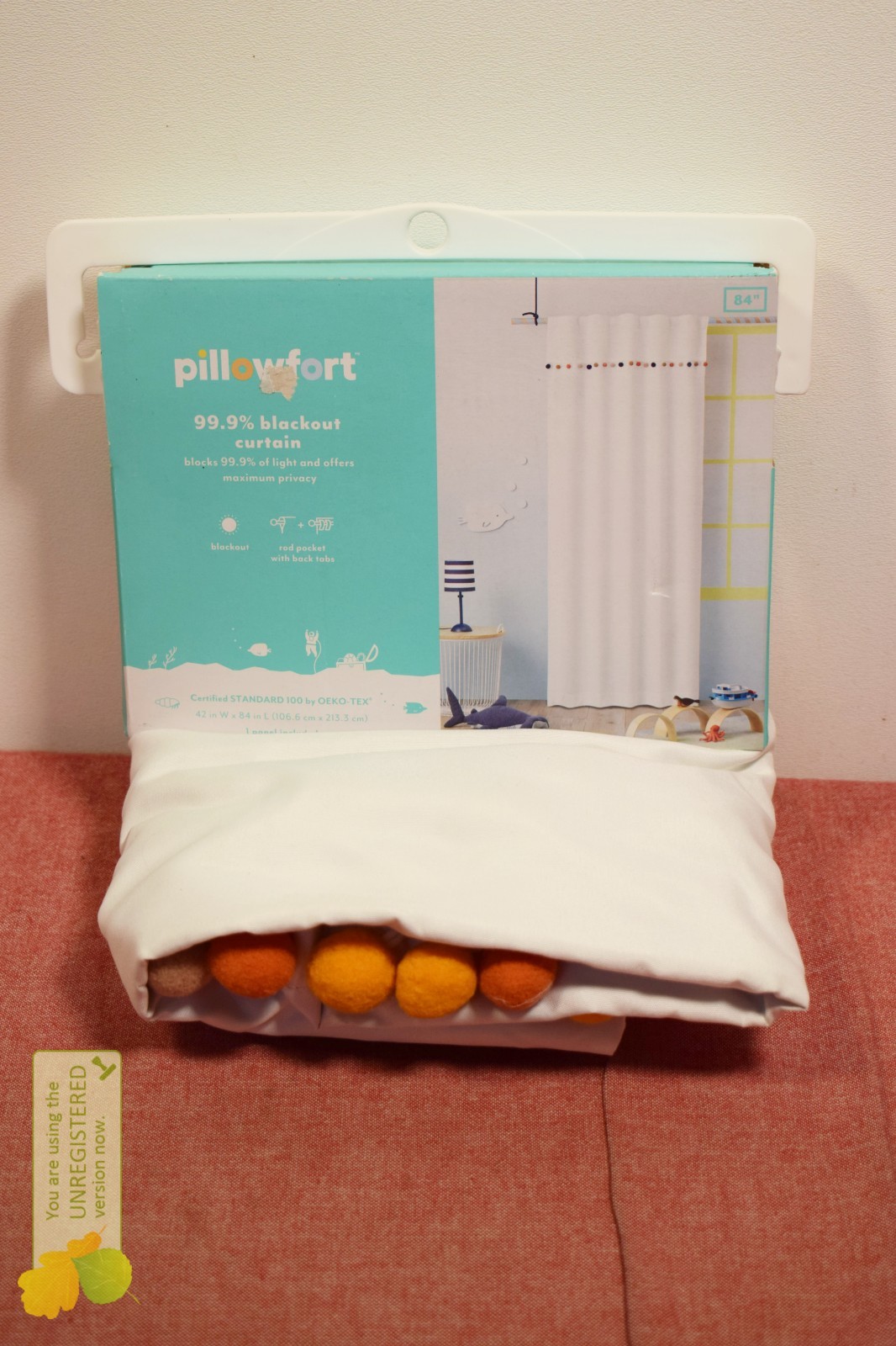 Pillowfort 42×84″ Pom-Pom Blackout Valance Kids’ Panel White