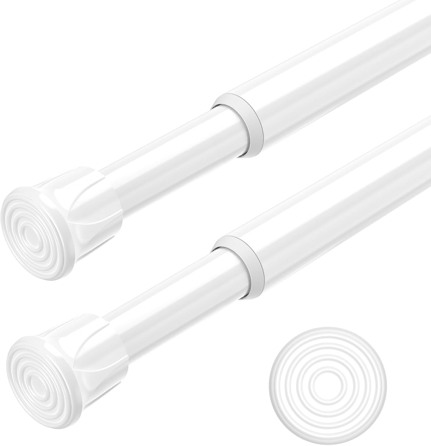 2 Pack Tension Rods 28-48 Inches, Adjustable, No Drill No Slip Spring Tension…