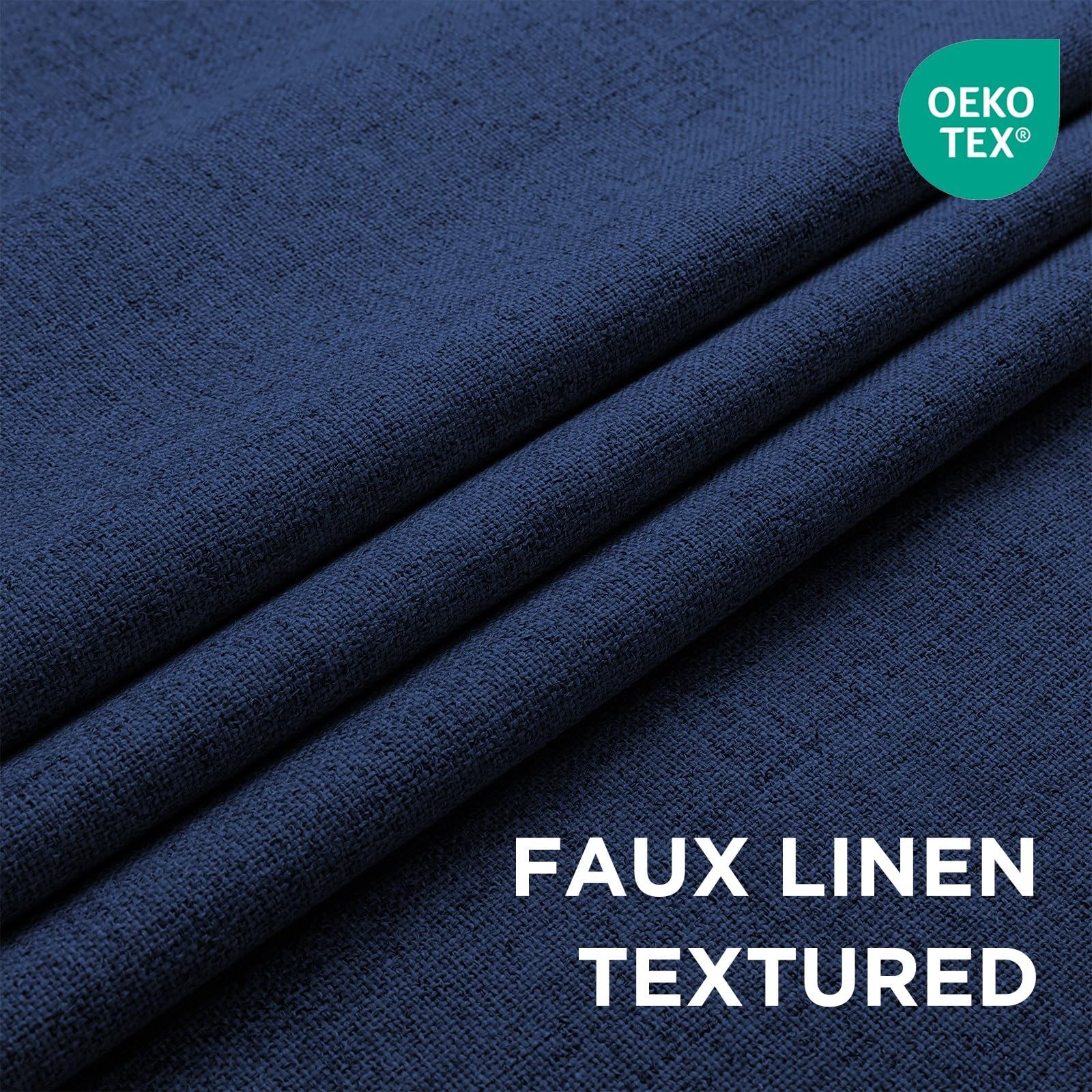 Cucraf 100 Blackout Curtains 96 Inches Length 2 Panels Set Room Darkening Linen