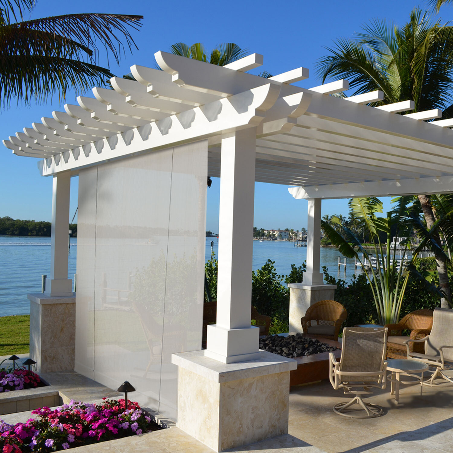 Outdoor Roll Up Shade Gray Roller Shade UV Blind for Patio Porch Pergola Gabezo