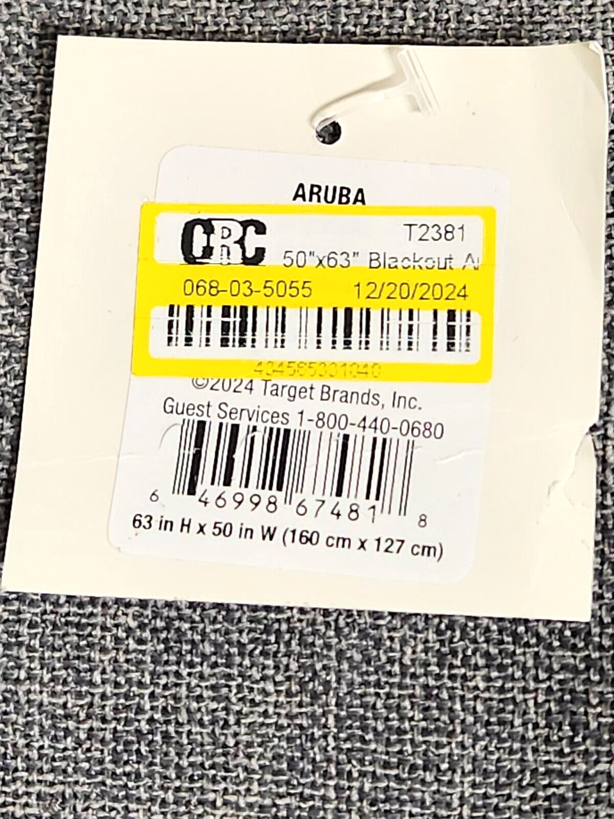 1pc 50 x 63 Aruba Curtain Panel Radiant Gray (Charcoal Grey) – Threshold Q2/24