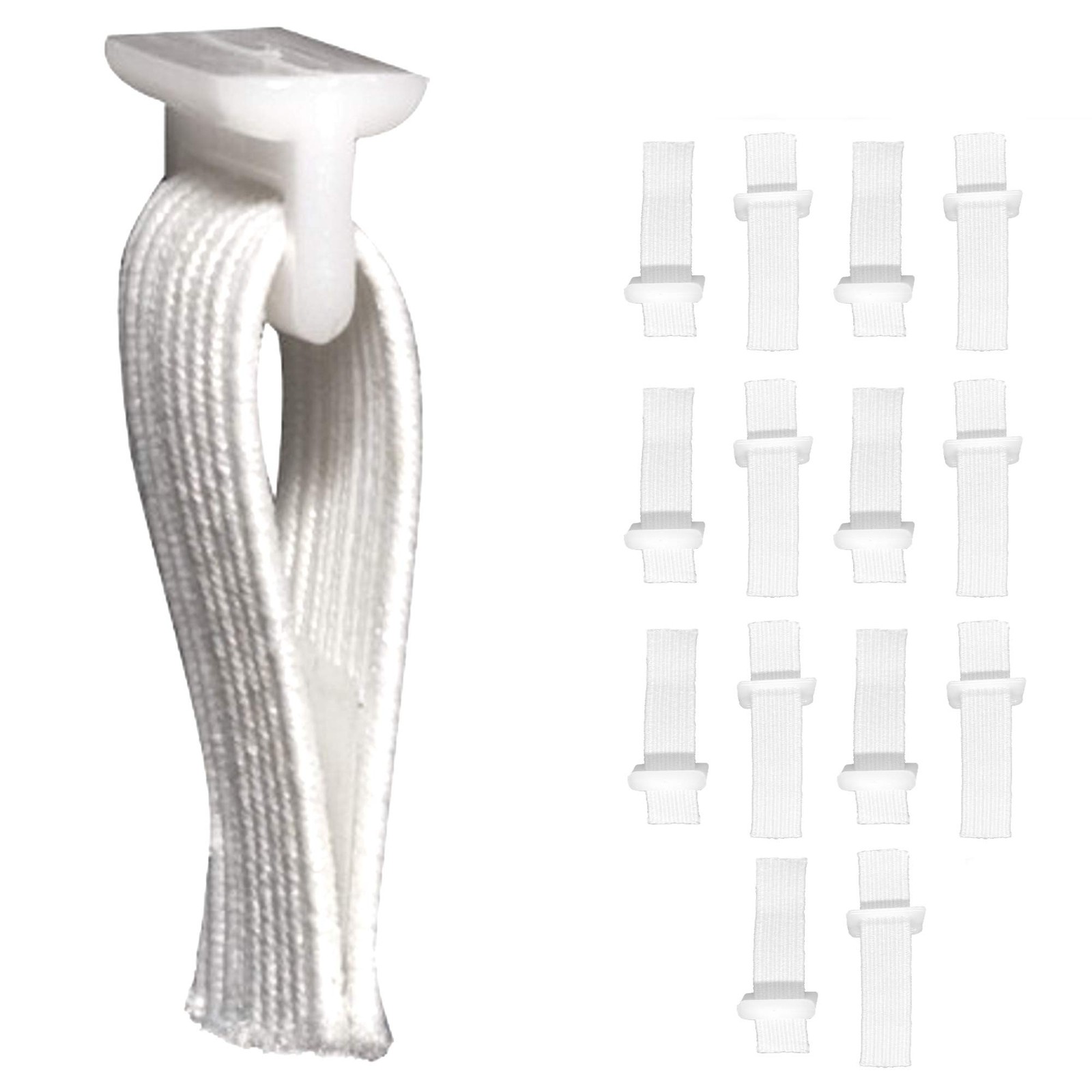14 Pack Elastic Curtain Slide Carriers, Glides, Sliders, Rollers, Track Hooks