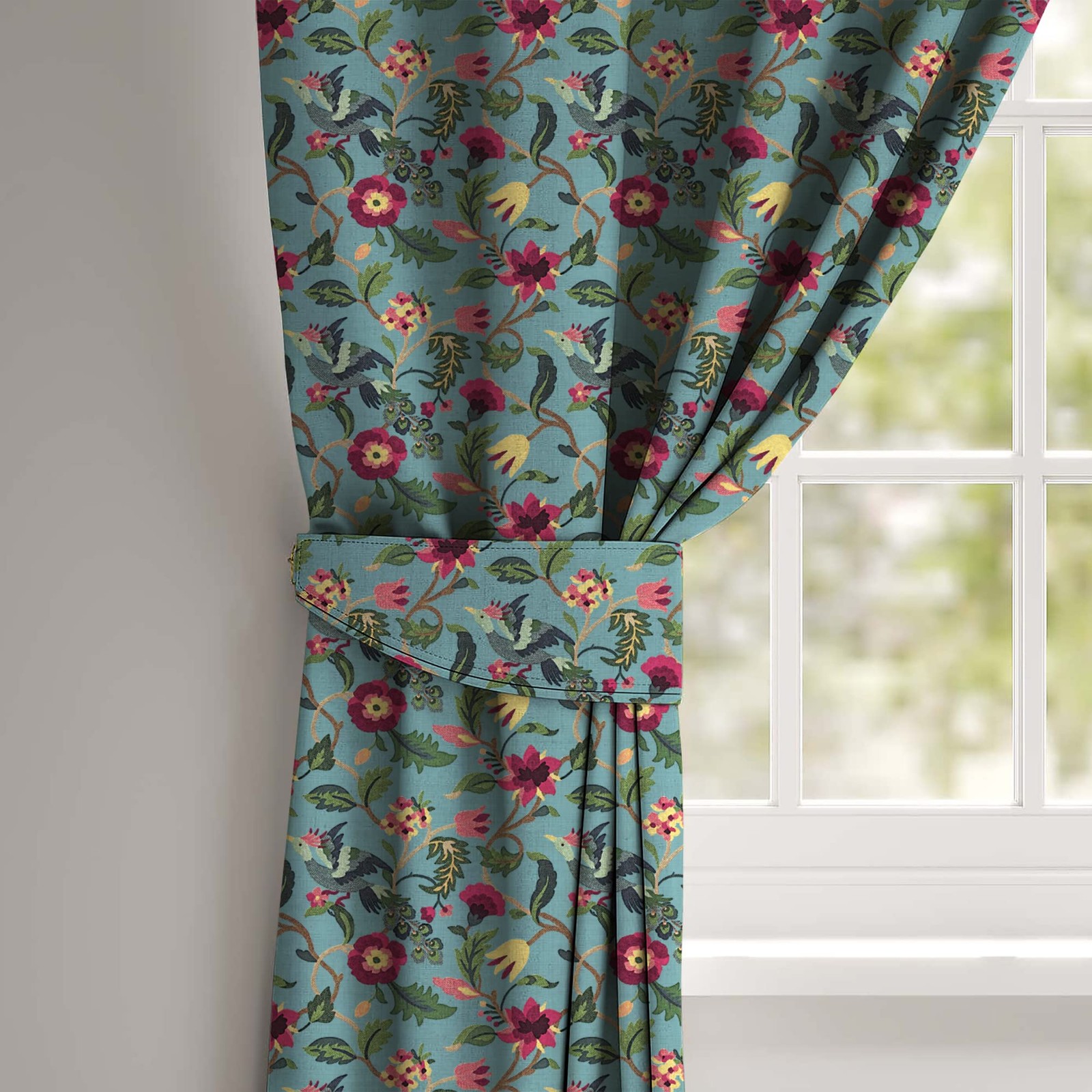 Cabal 2 Piece Polyester Eyelets (Steel) Blackout Curtains with Tie Back, Bedr…