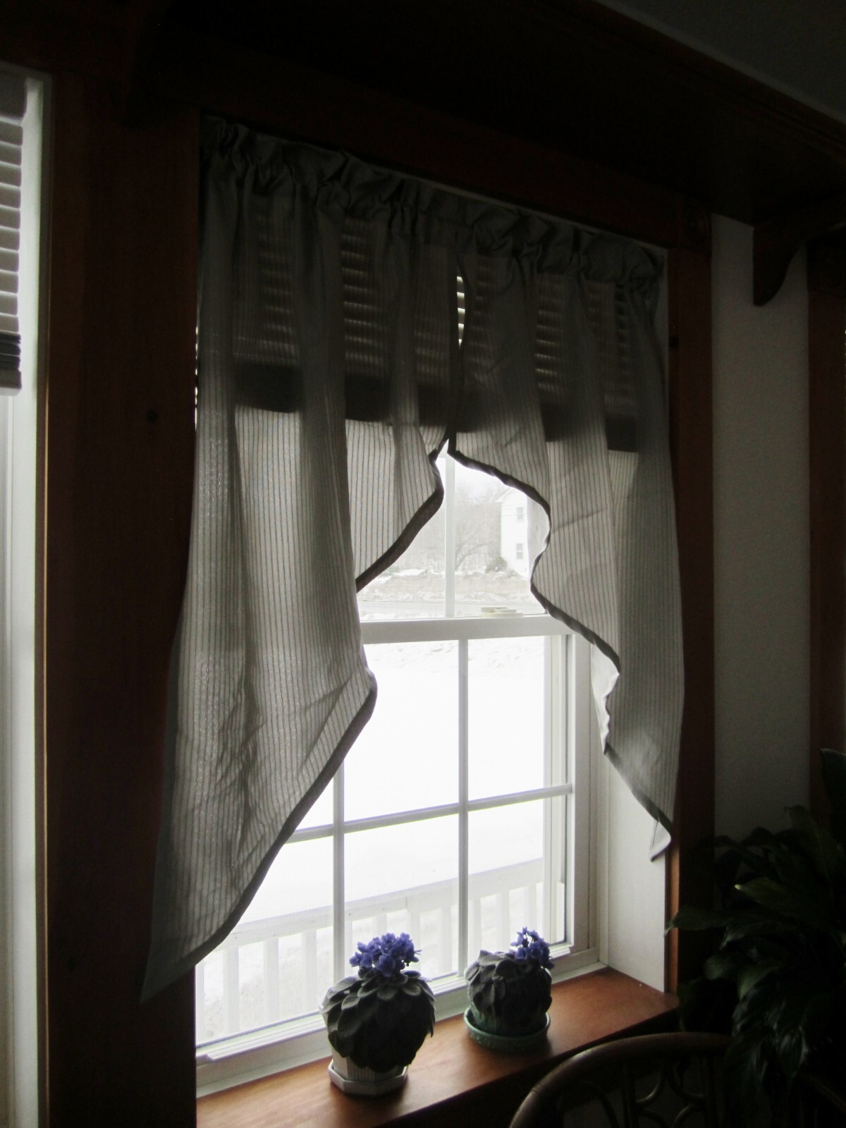 Opaque Ribcord Kitchen Curtains – 54″ x 38″ SWAG PAIR – BUTTERCREAM OFF WHITE