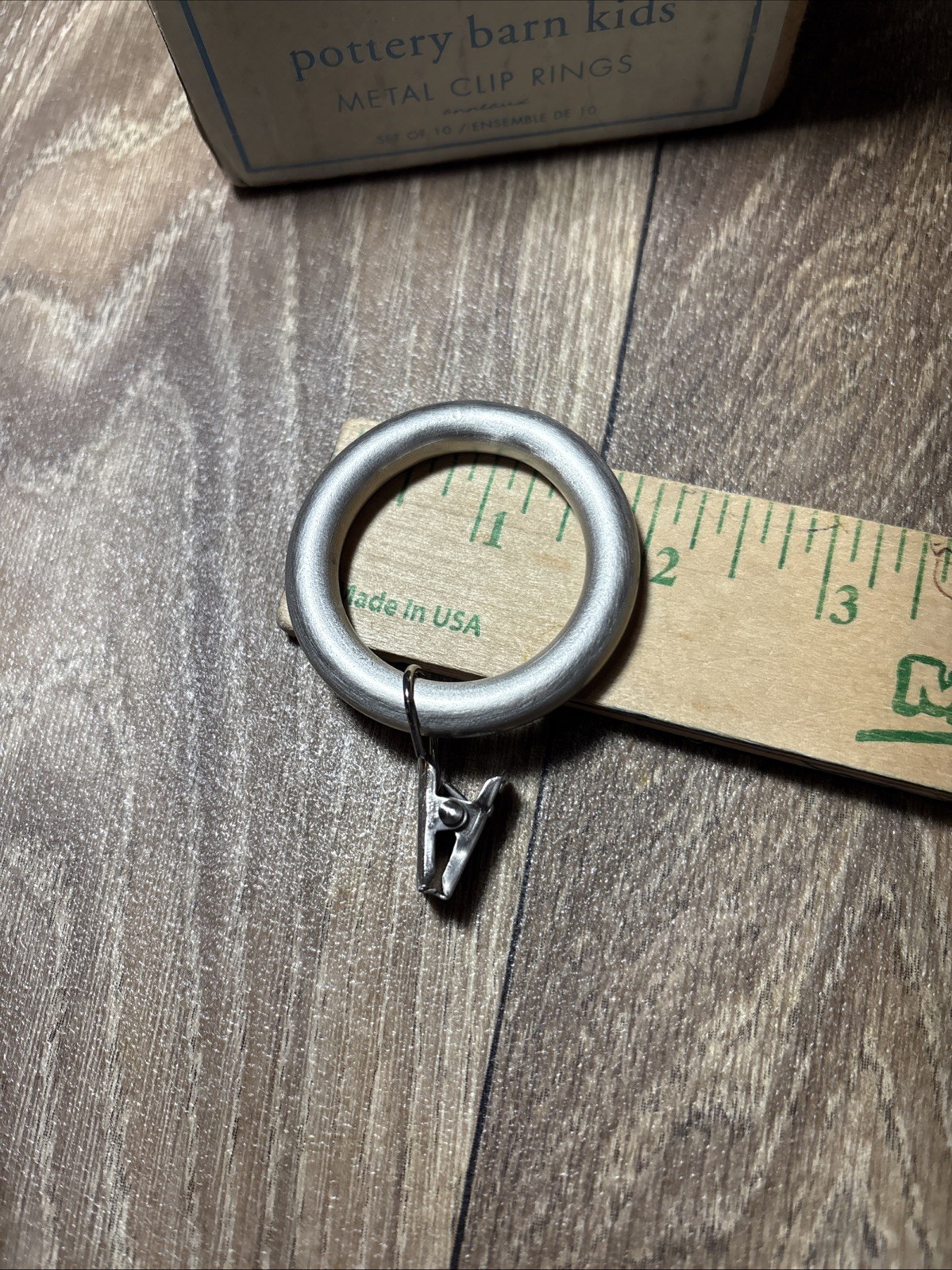 Pottery Barn Kids 2″ Curtain Round Clip Rings Brushed Nickel Set of 10