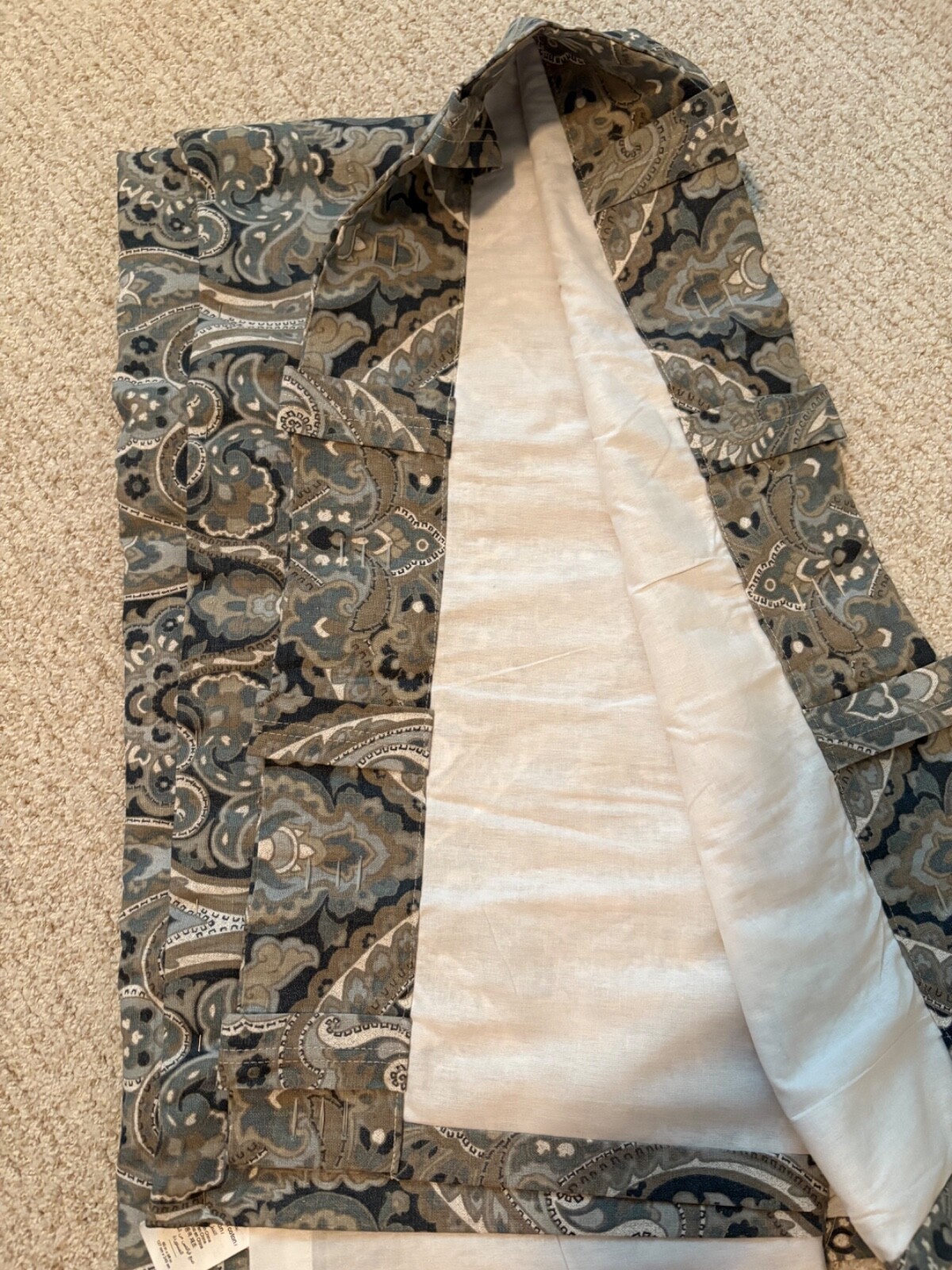 Pottery Barn Mckenna paisley drape panels in blue 96 inches