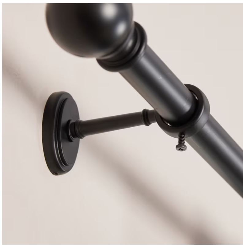 allen + roth 2 -Pack Matte Black Zinc Single curtain rod bracket #FSI 1502 MBLK