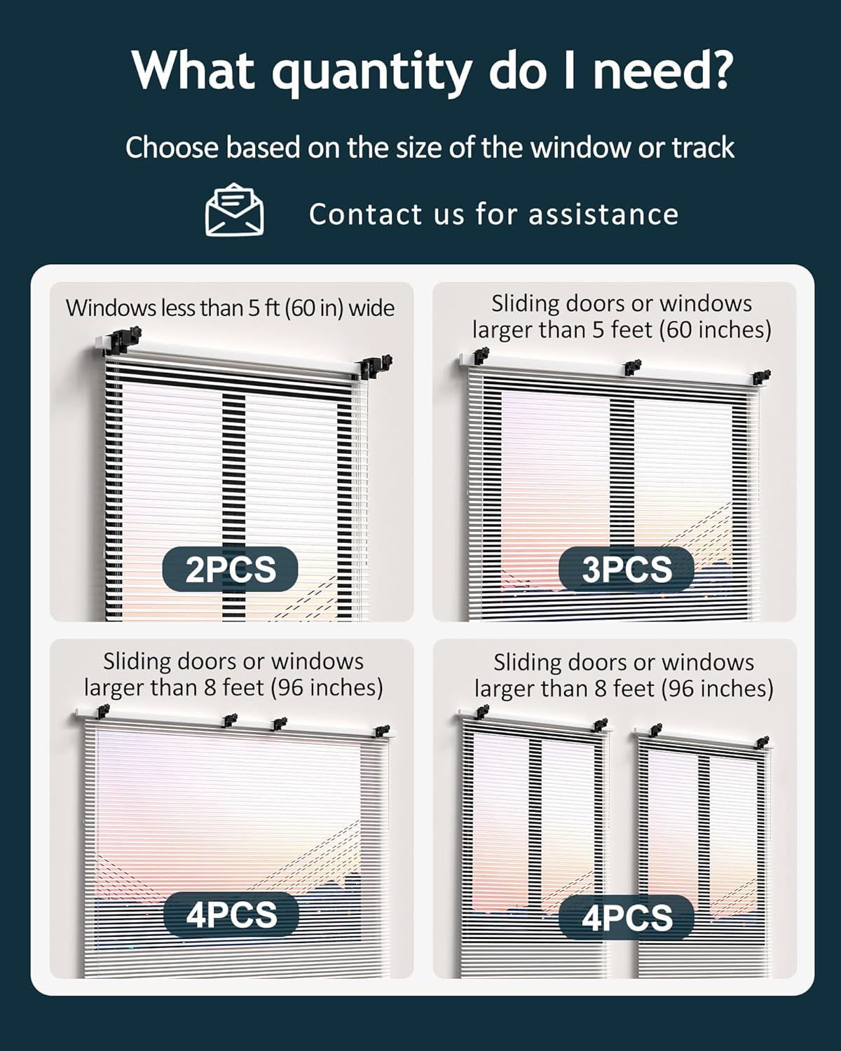 Outside Mounted Blinds Curtain Rod Bracket, 1.3-2″ Adjustable, No Drilling Cu…