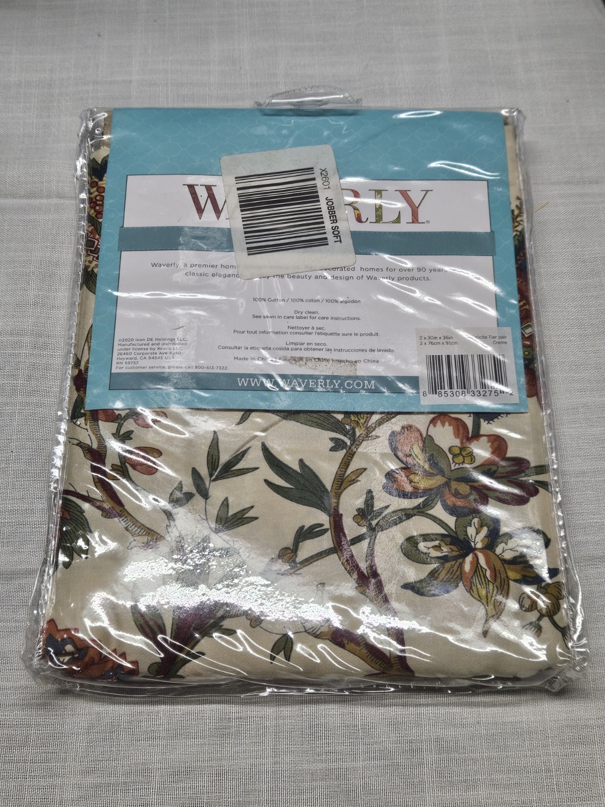 Waverly FELICITE Creme Red Gold Blue Green Floral TIER PAIR Farmhouse 30×36