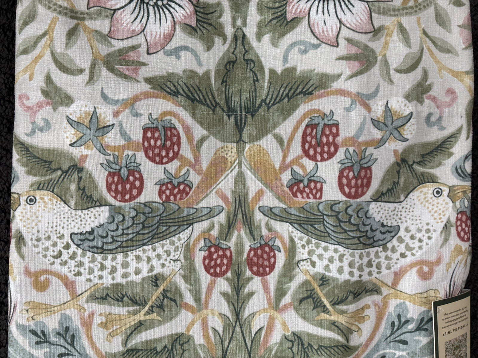 New Morris & Co Strawberry Thief 2 Pack Window Curtain Sage Green (37 x 96″)