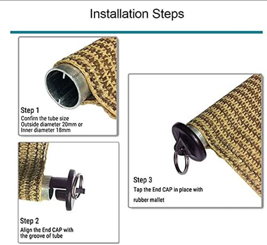 Replacement Shade Parts Bungee End Cap Kit Brown for Coolaroo Exterior Cordless