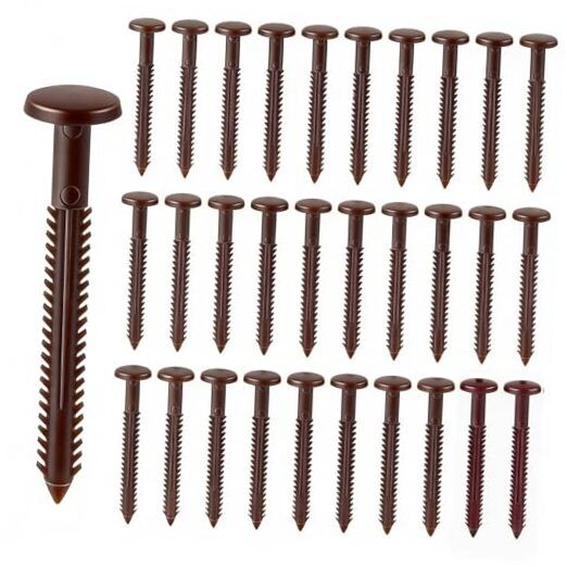 3 Inch Vinyl Shutter Fasteners, Window Shutter Panel Pegs 30Pcs Federal Brown