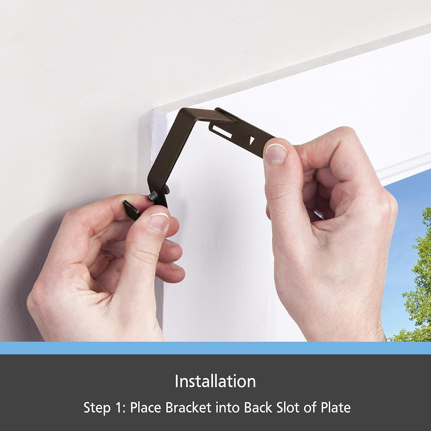 – Fast Fit Curtain Rod Brackets, No-Drill, No-Measure Installation, Durable Meta