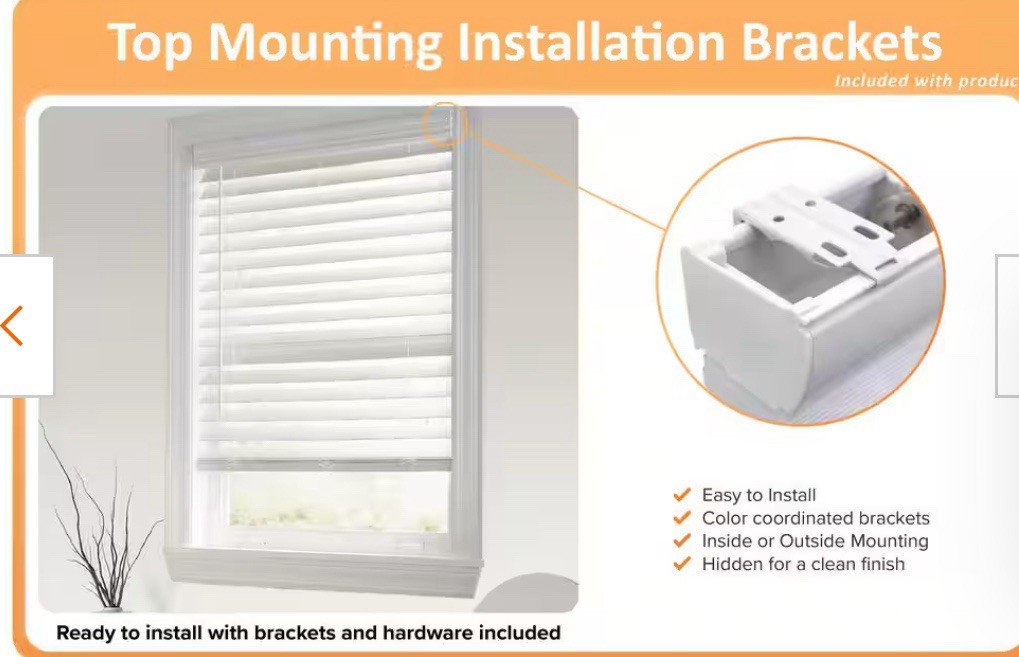 Home Decorators Cordless White Faux Wood Blinds, 2.5″ Slats, 66×64 Set Of 2