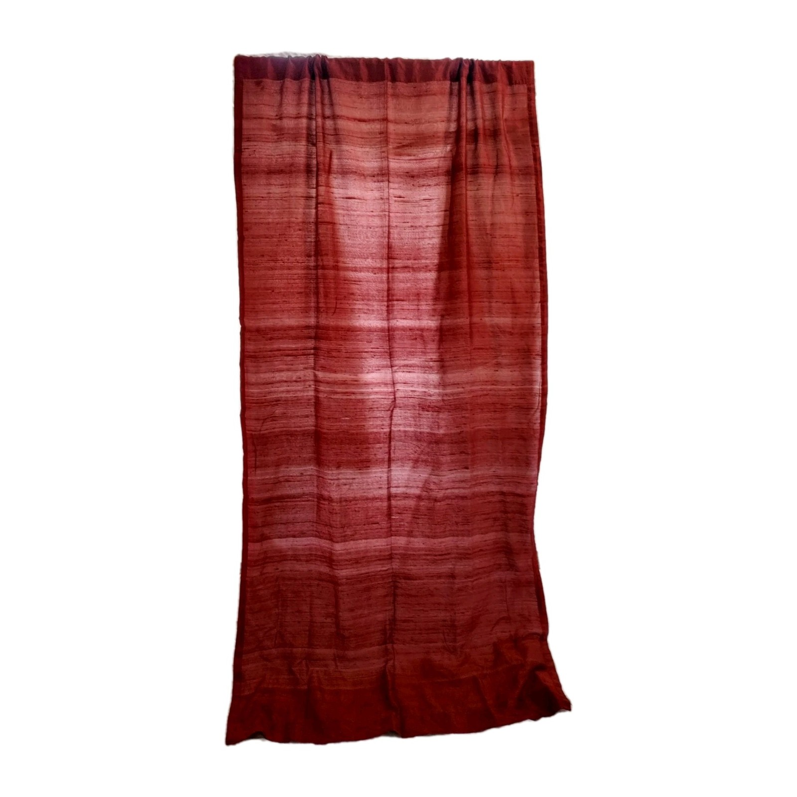 Oxblood Red 100% Silk Drapery Panel 40×78 Lined Rod Pocket Curtain Vintage 1990s