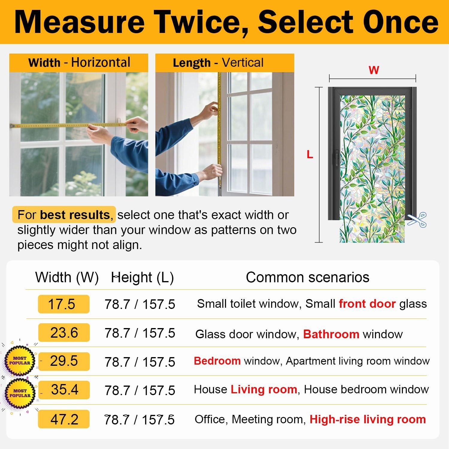 Window Privacy Film with Cutting Grid, Non-Adhesive Stained Glass Window Film…