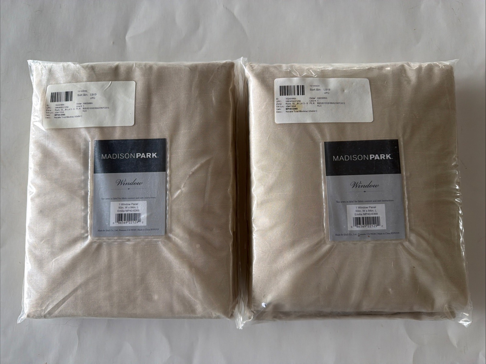 (2) Madison Park Emilia 50”x84” Blackout Curtain Panel Total of 2 Window Drapes
