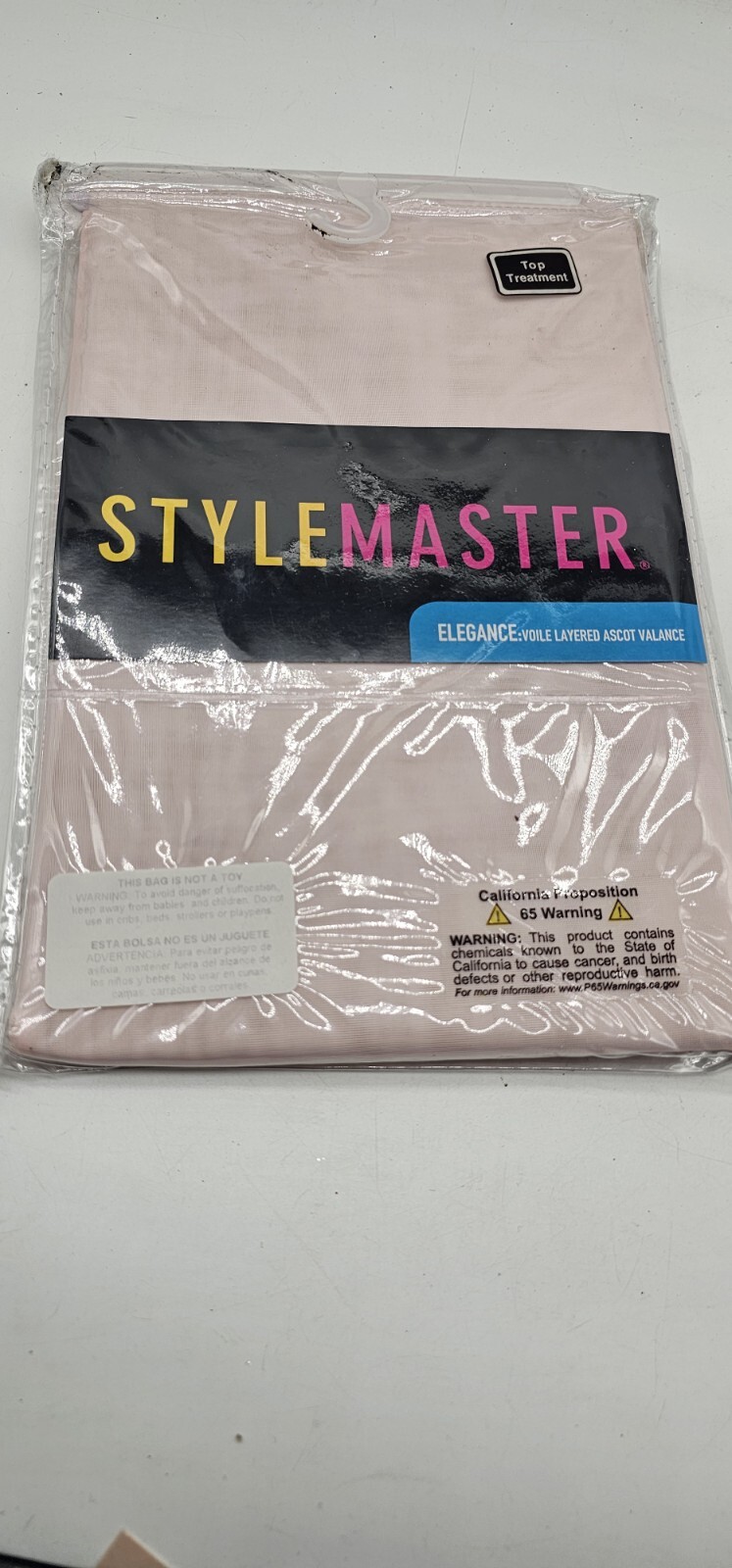 Belle Maison StyleMaster Elegance Voile Layered Ascot Balance 60″X24″ Color Pink