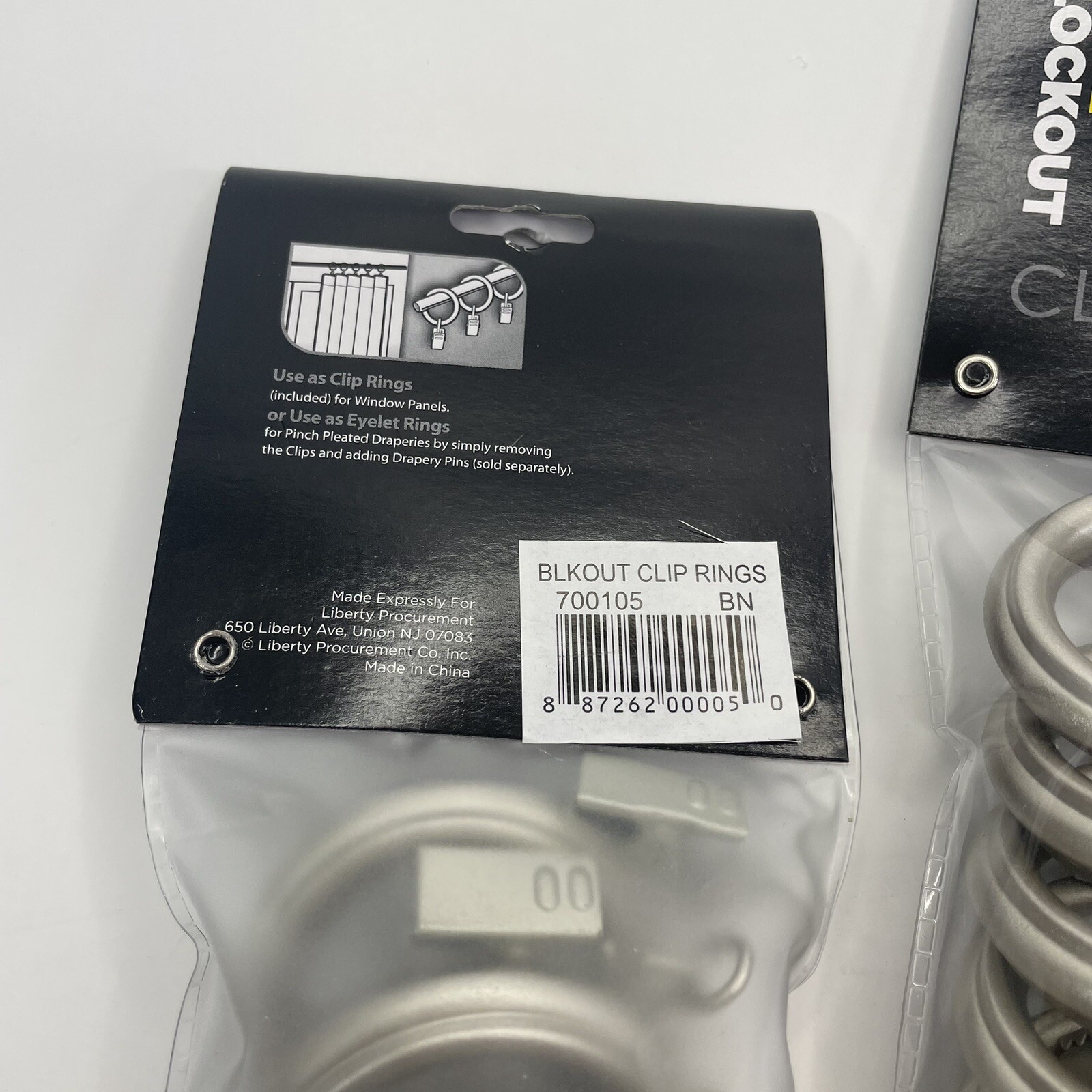 (7-Pk) Total Blockout Clip Rings Brushed Nickel 1 1/4-In Lot Of 3