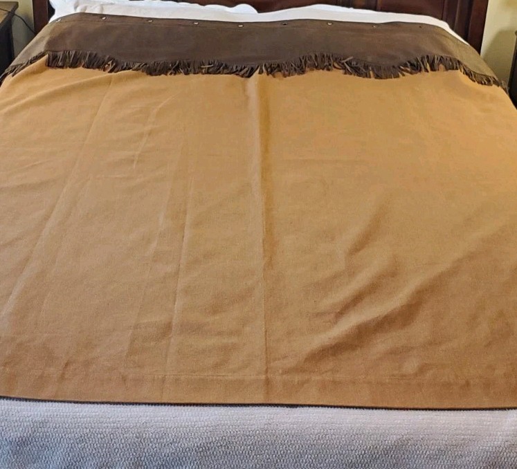 HiEnd Accents Curtain Western-core Shower Curtain Woven Beige Brown Fringe
