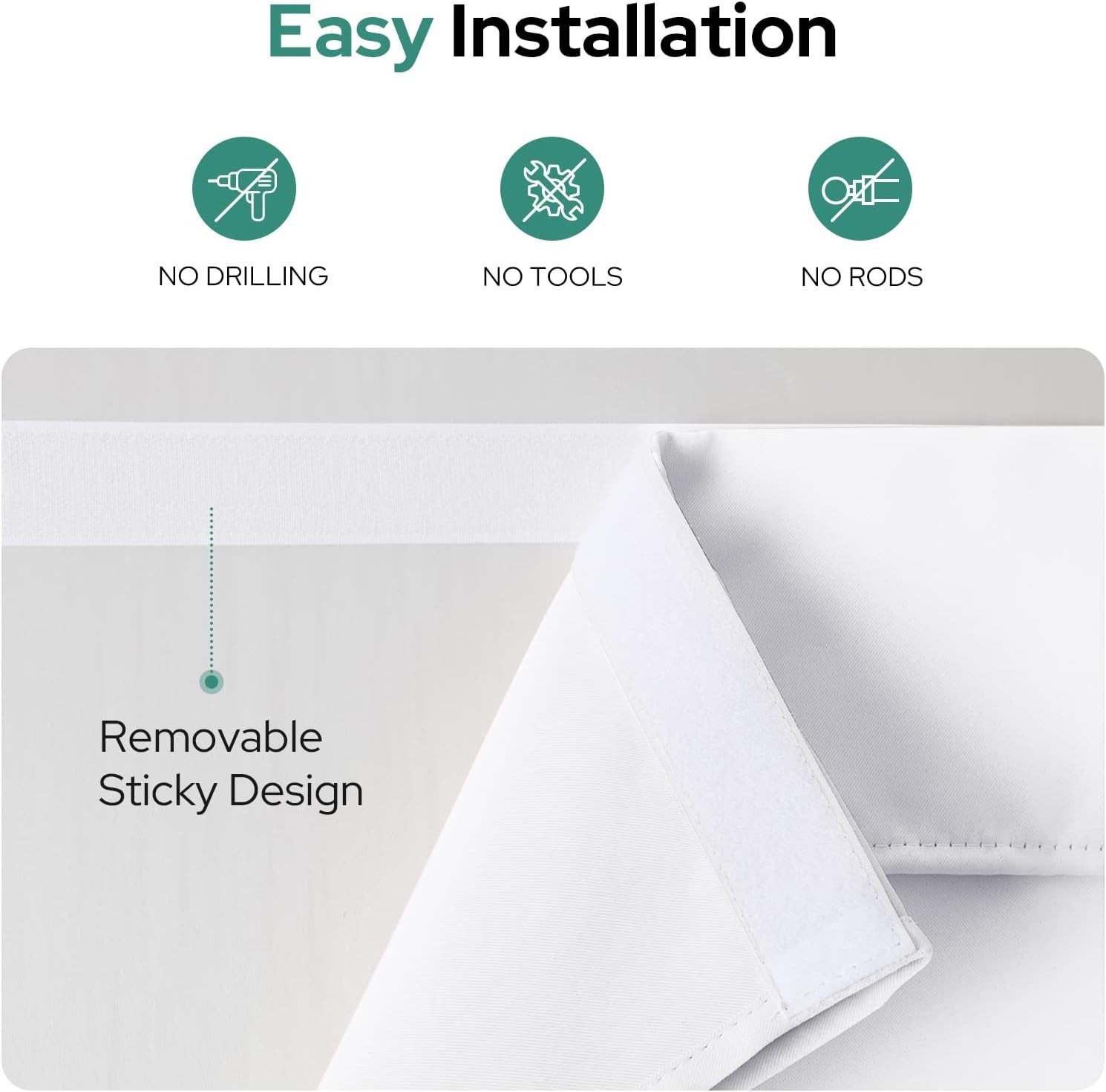 Blackout Thermal Insulated French Door Curtains for Privacy Easy Install Soft
