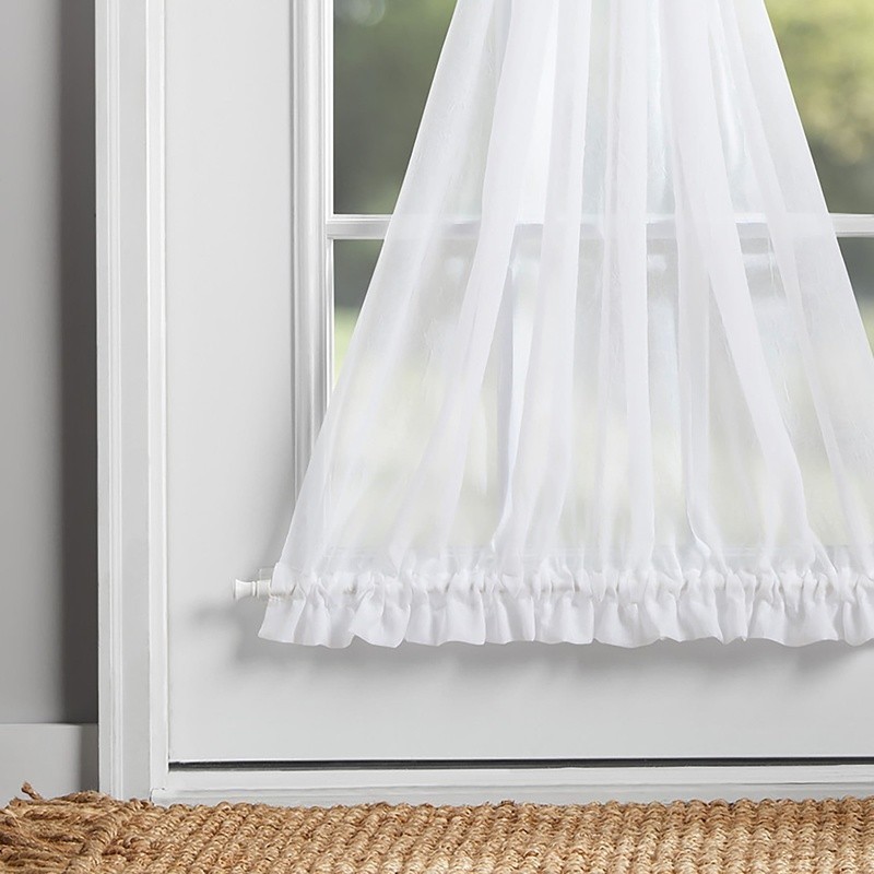 Crushed Voile Single Door Curtain Panel Semi-Sheer Light Filtering Indoor Use