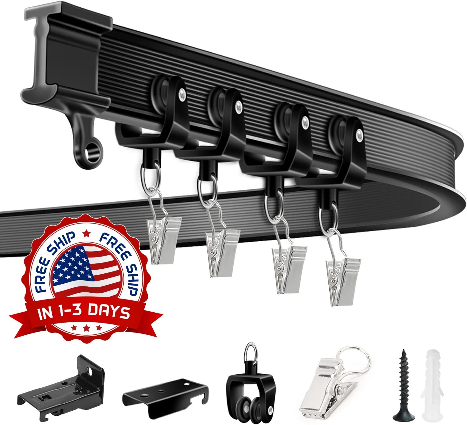 Riel Para Cortina De Techo Curvo Flexible 14 FT Riel De Cortina De Partición NEW