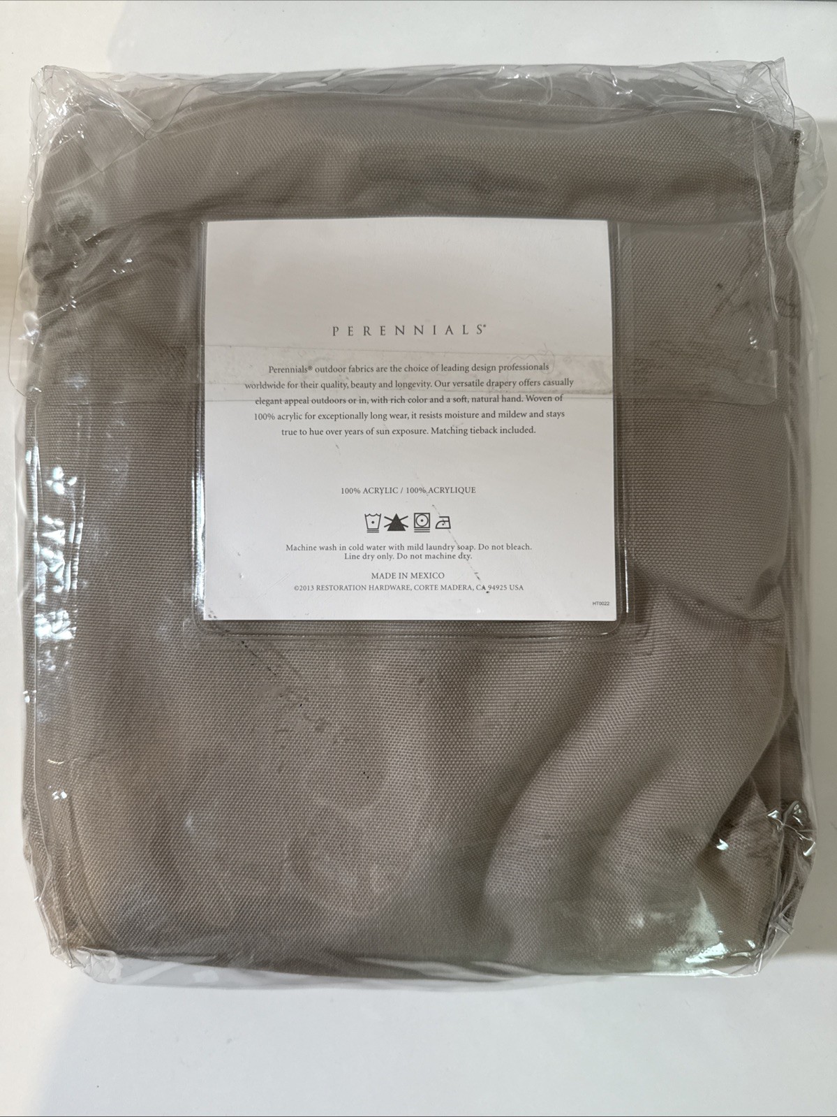 Restoration Hardware PERENNIALS SOLID TEXTURE LINEN RP 50″ x 96″ Fog NWT
