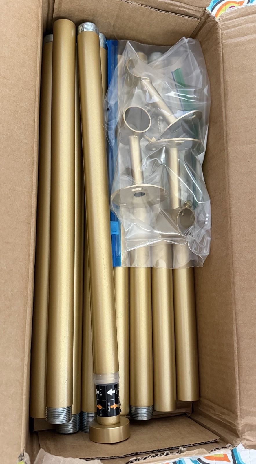 Adjustable Heavy Duty Gold Curtain Rod 32-150 Inch, 1 Inch Metal Design