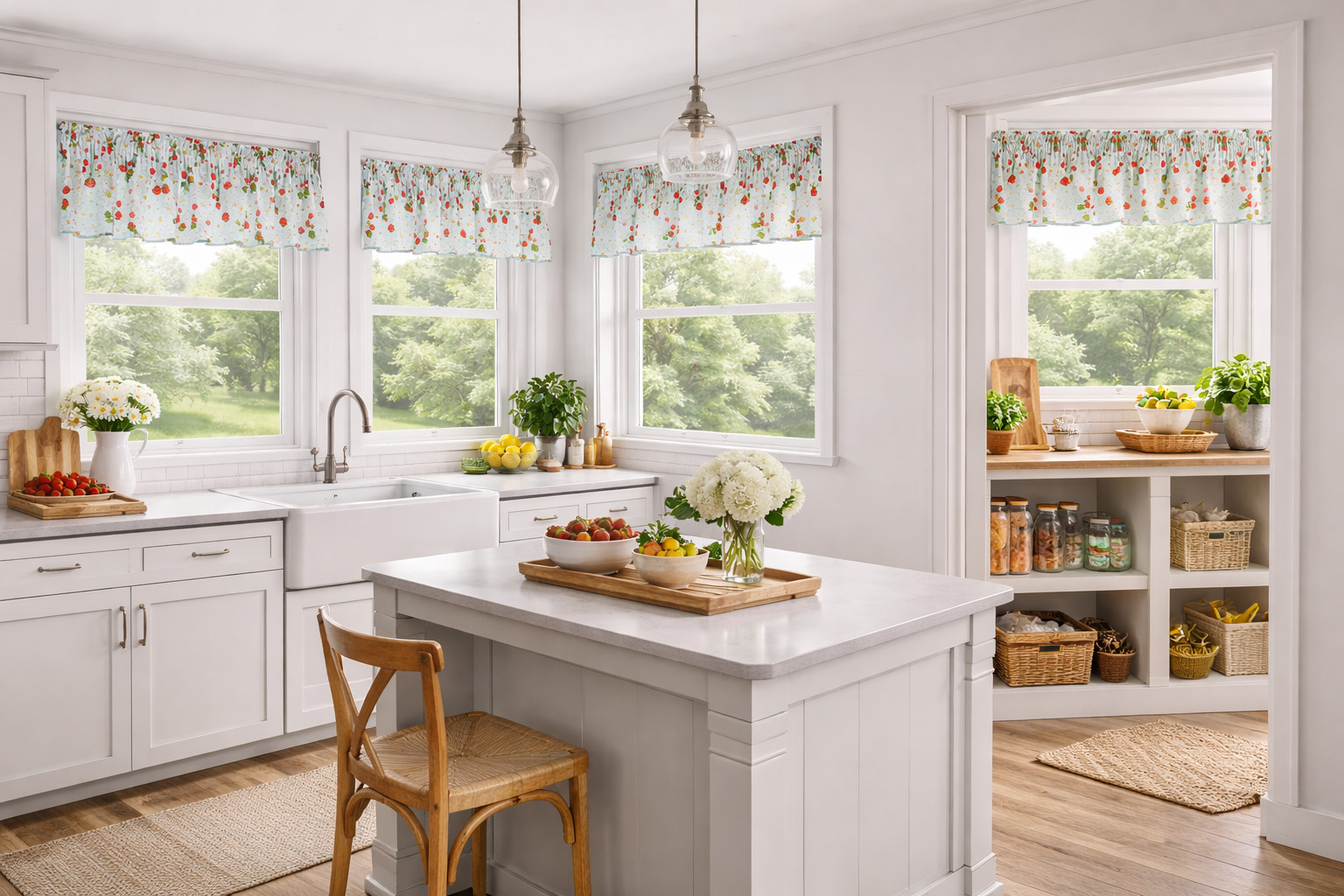 Strawberry Kitchen Valance Curtain