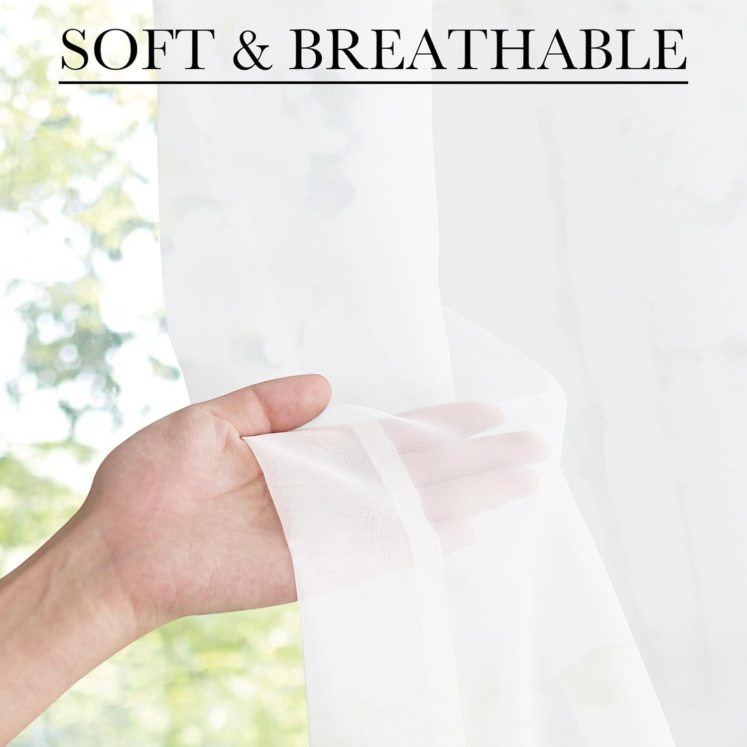 2 Panels French Door Curtains, Sheer Voile Light Filtering, Rod Pocket Window