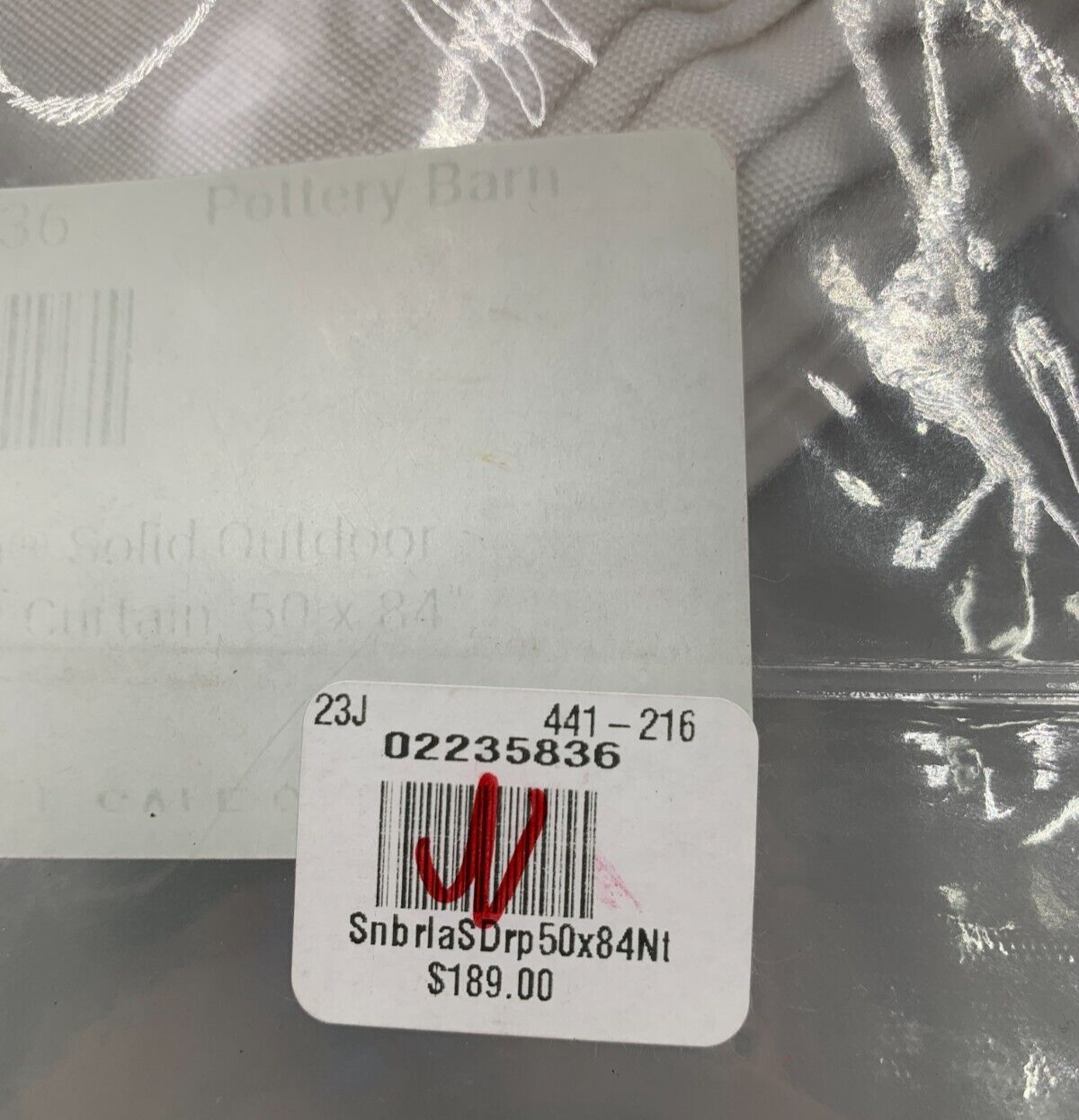 Pottery Barn Sunbrella Solid Outdoor Grommet Curtain Panel Natural 84″ #N62