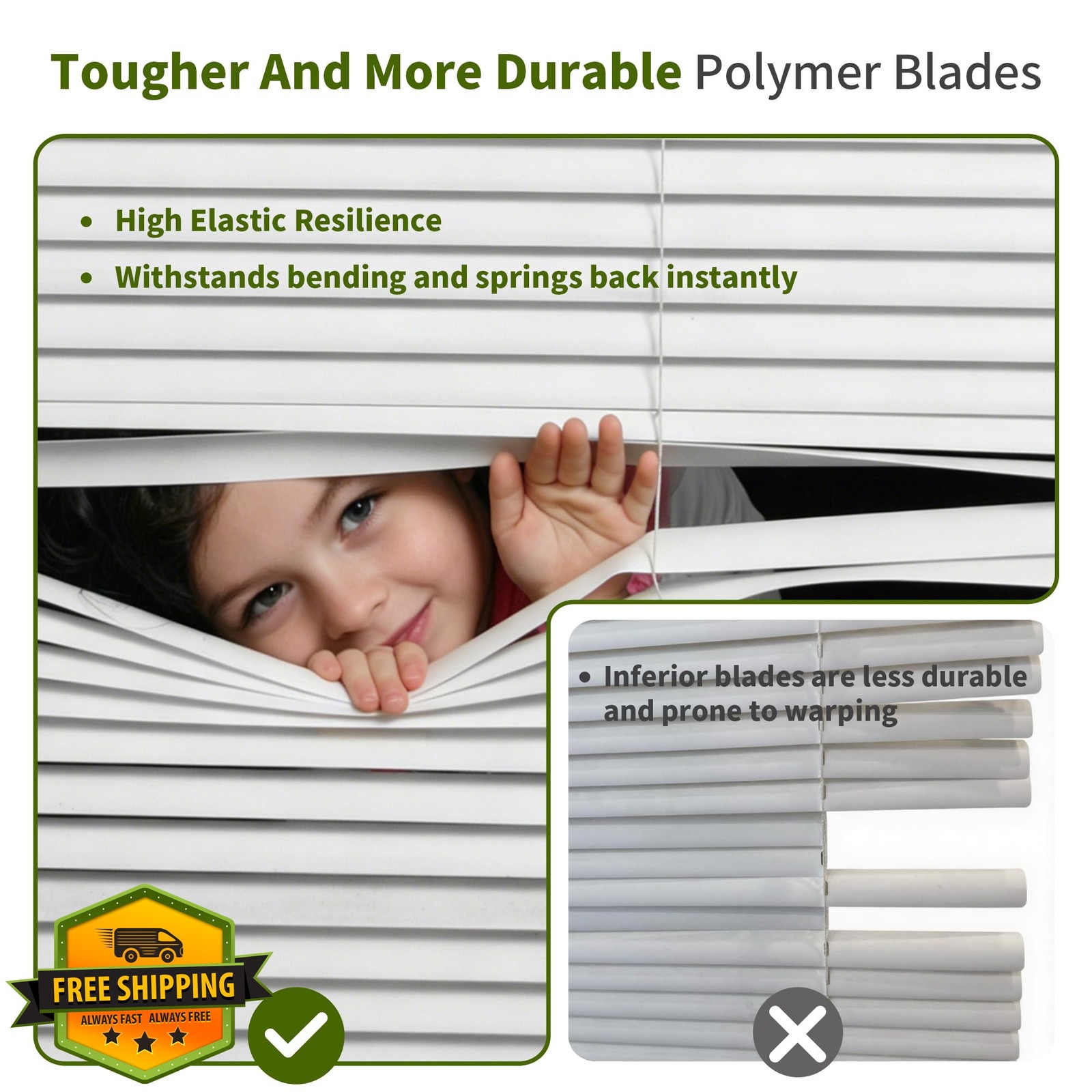 AURILOFT Mini Blinds 20.5″W x 72″H White No Drill