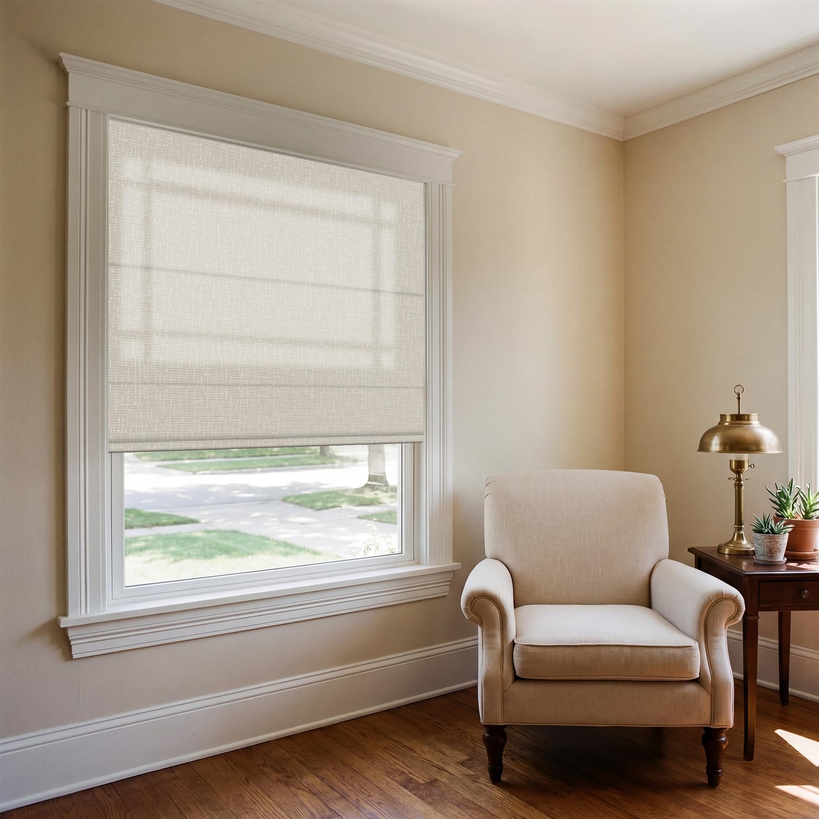 Sulugood Roman Shades Light Filtering-beige 32″W x 72″H