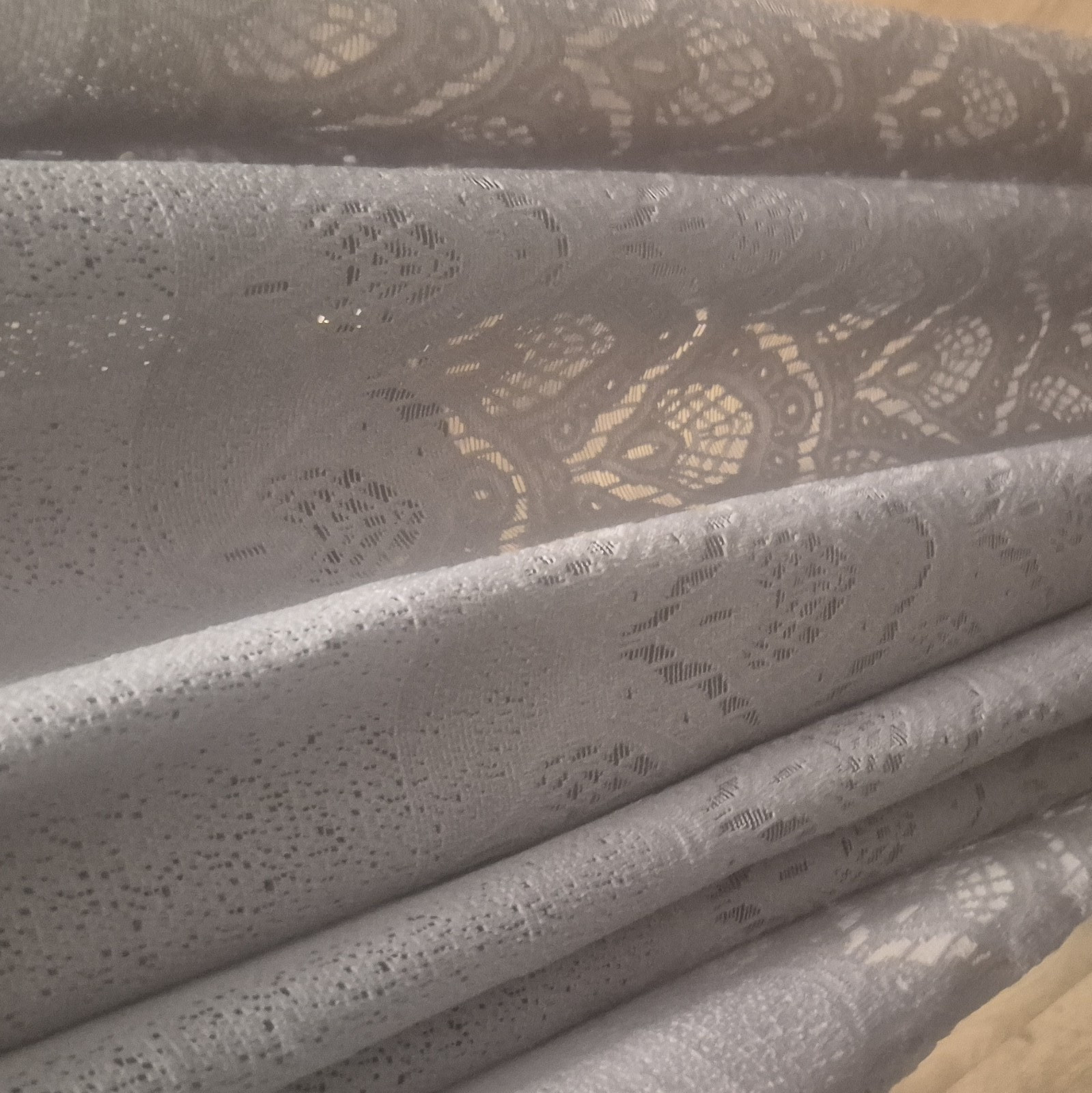 HLC.me Gray Sheer Floral Curtain Panel 52×84 Rod Pocket Polyester Washable